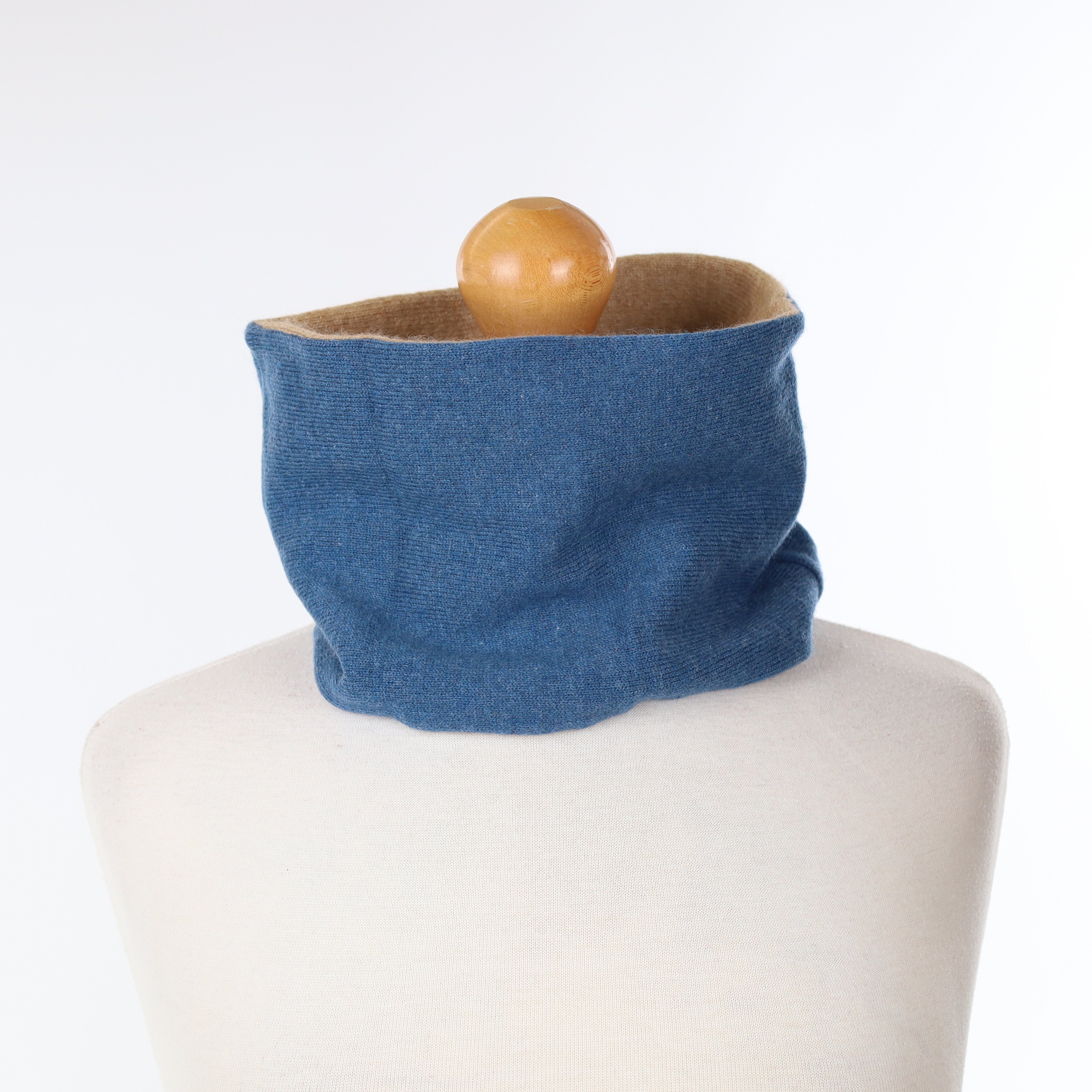 Men’s Latte Naval Blue and Latte Brown Neck Warmer