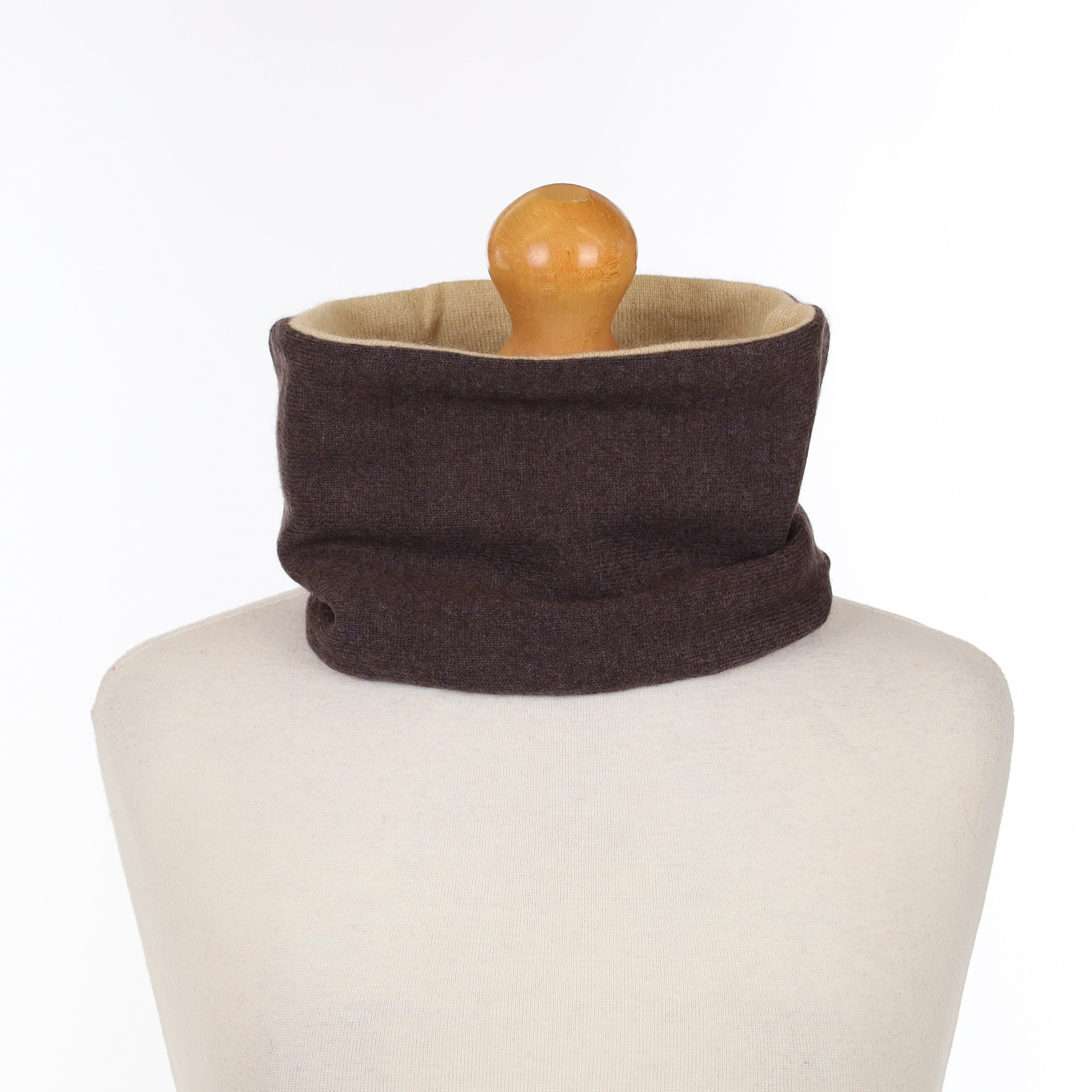Buff Beige and Brown Neck Warmer