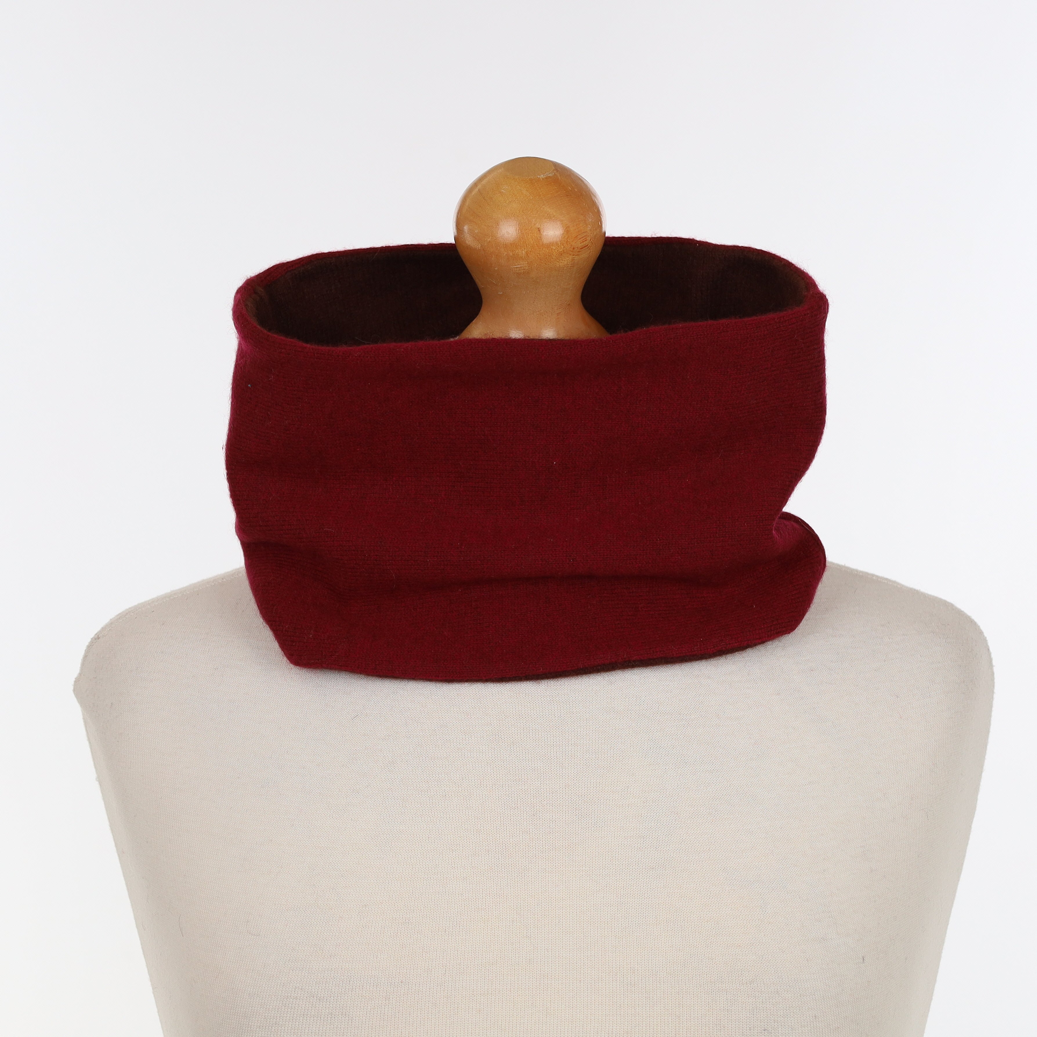 Men’s Burgundy Red and Brown Neck Warmer