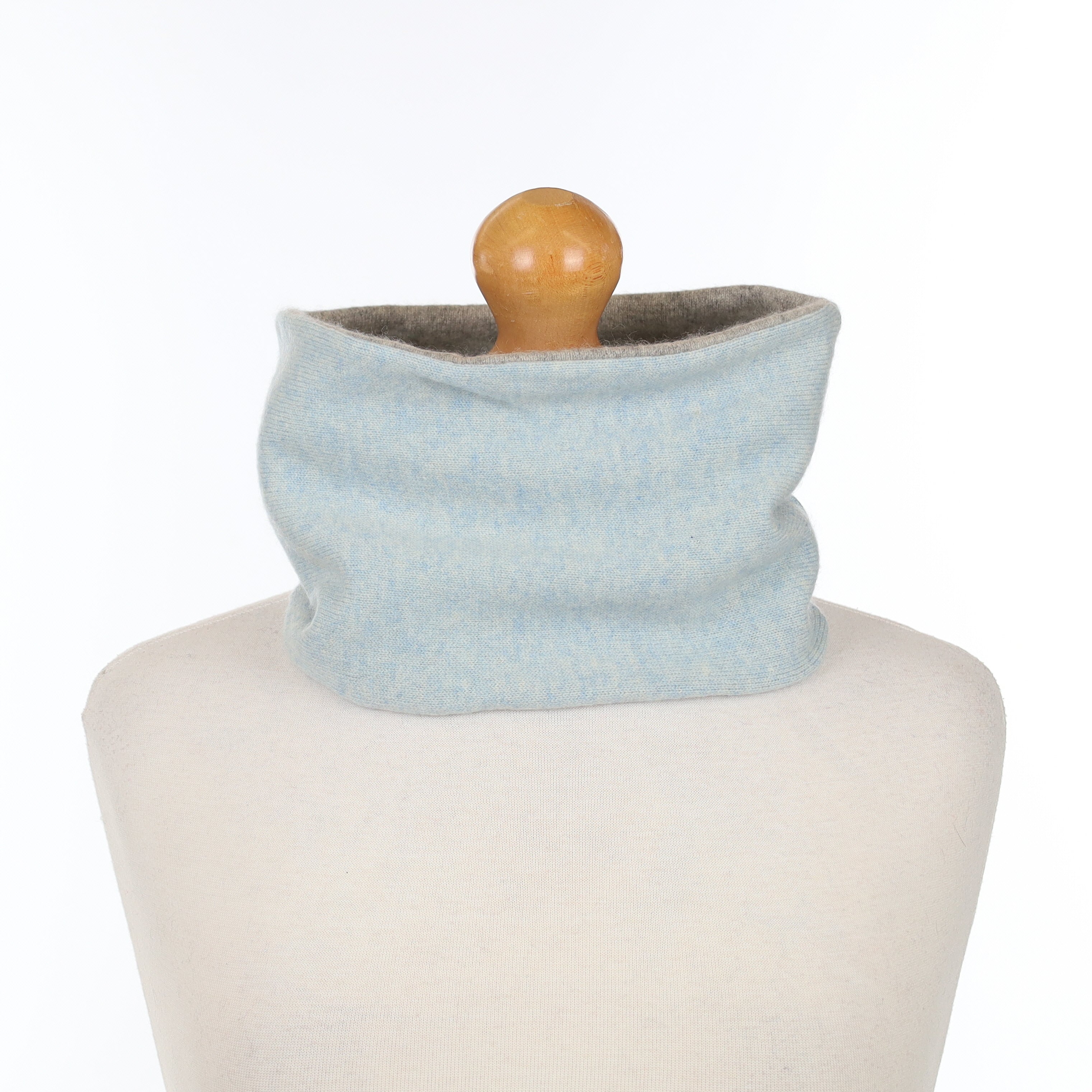 Mid Grey and Pale Blue Neck Warmer