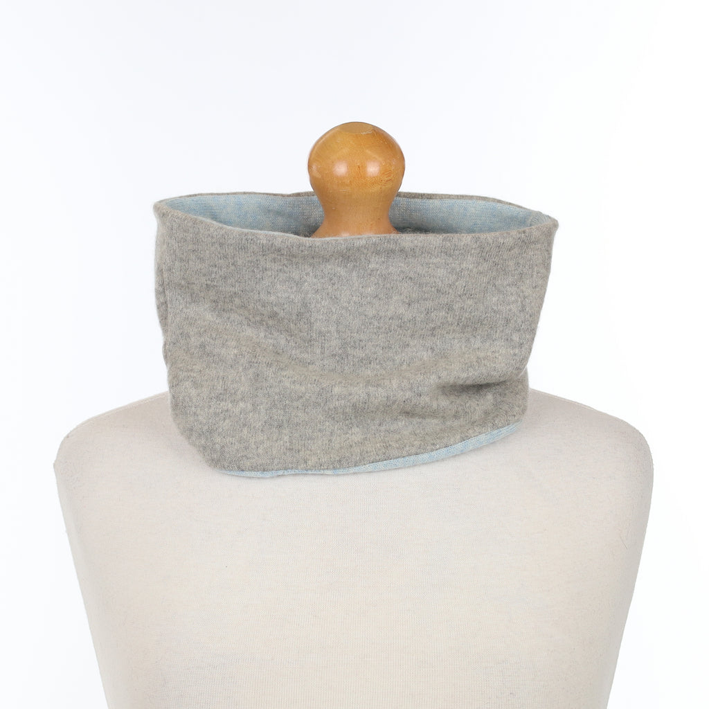 Mid Grey and Pale Blue Neck Warmer
