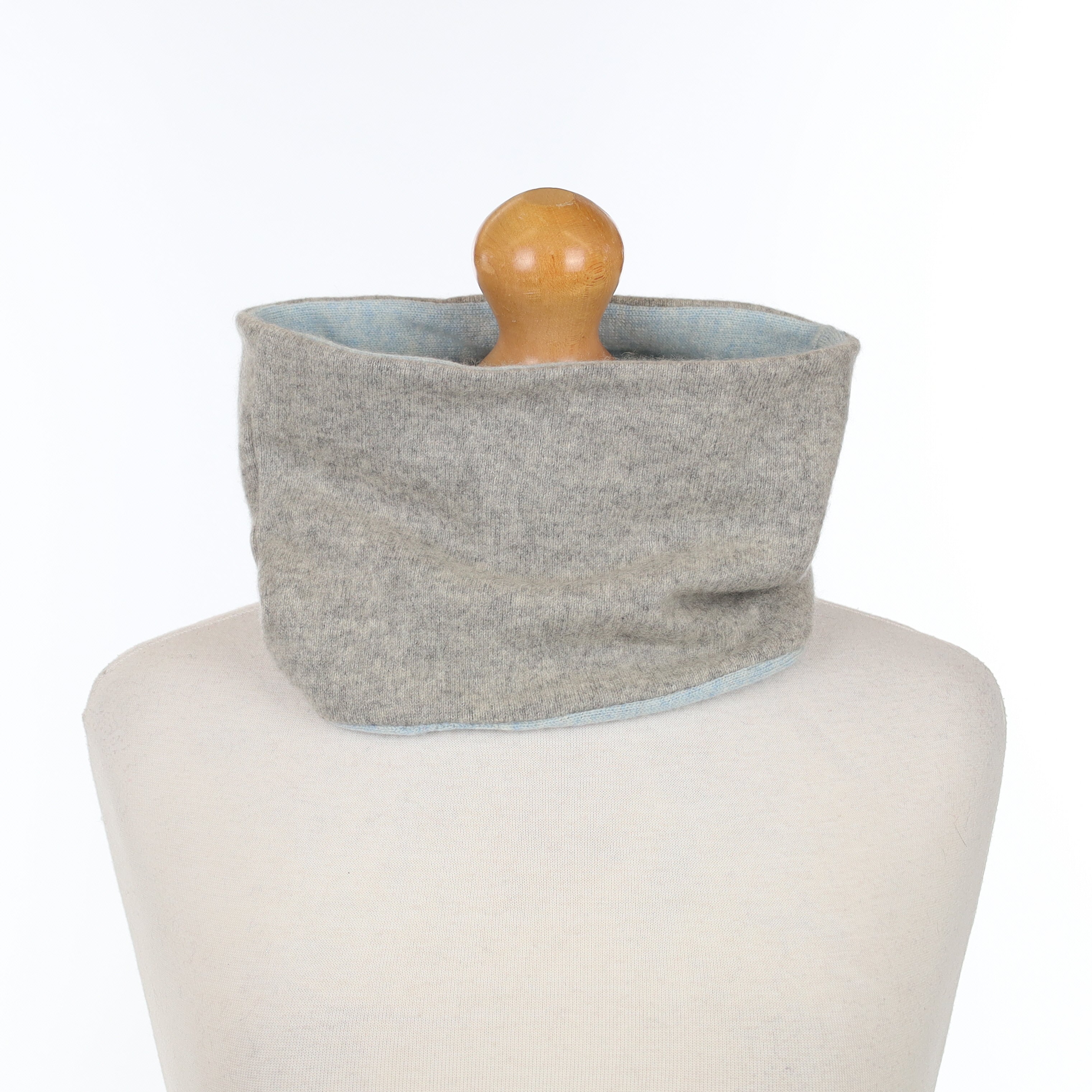 Mid Grey and Pale Blue Neck Warmer