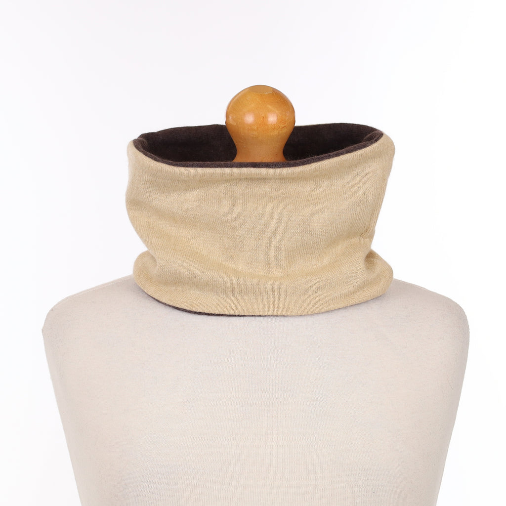 Buff Beige and Brown Neck Warmer