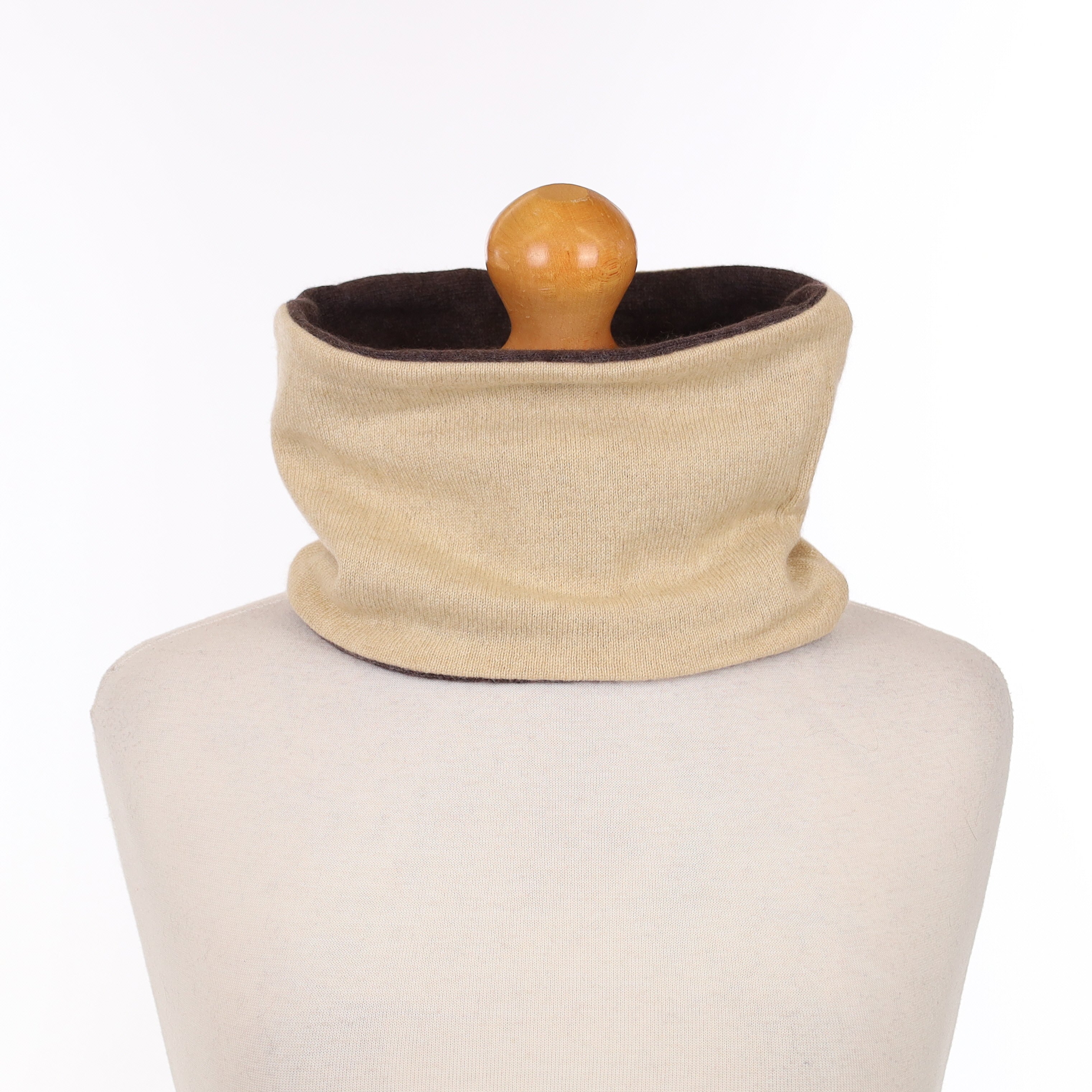Buff Beige and Brown Neck Warmer