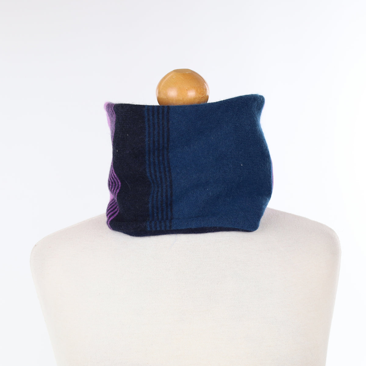 Purple Navy and Blue Patterned Neck Warmer