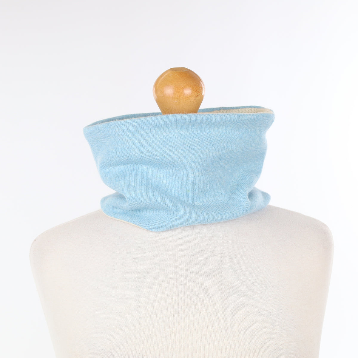 Sky Blue and Cream Textured Neck Warmer