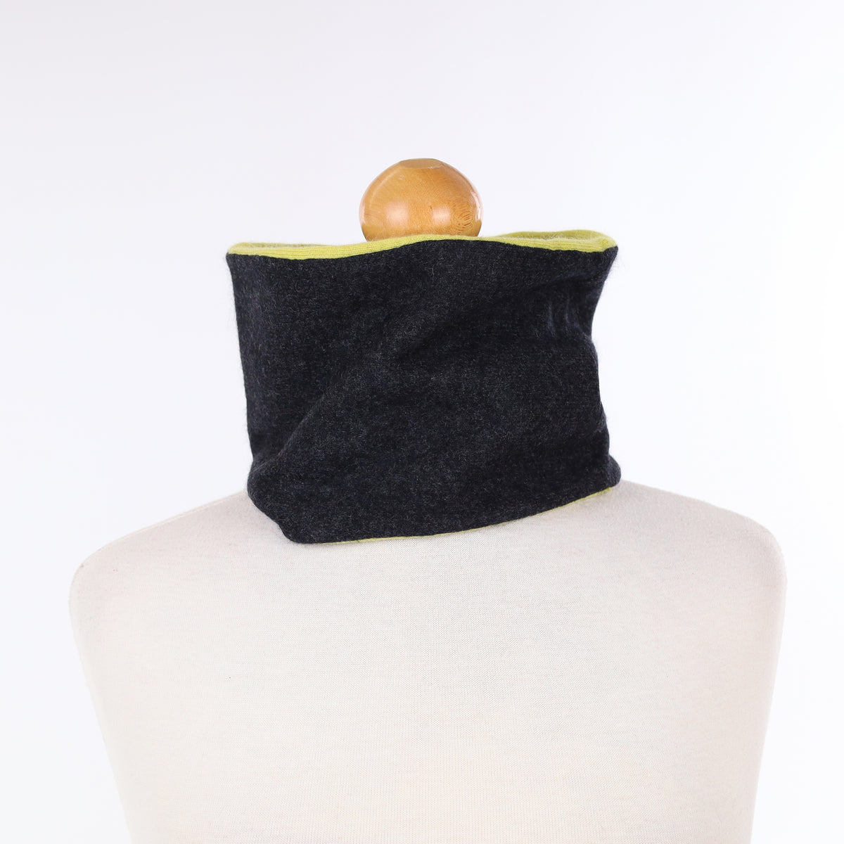 Charcoal Grey and Green Neck Warmer
