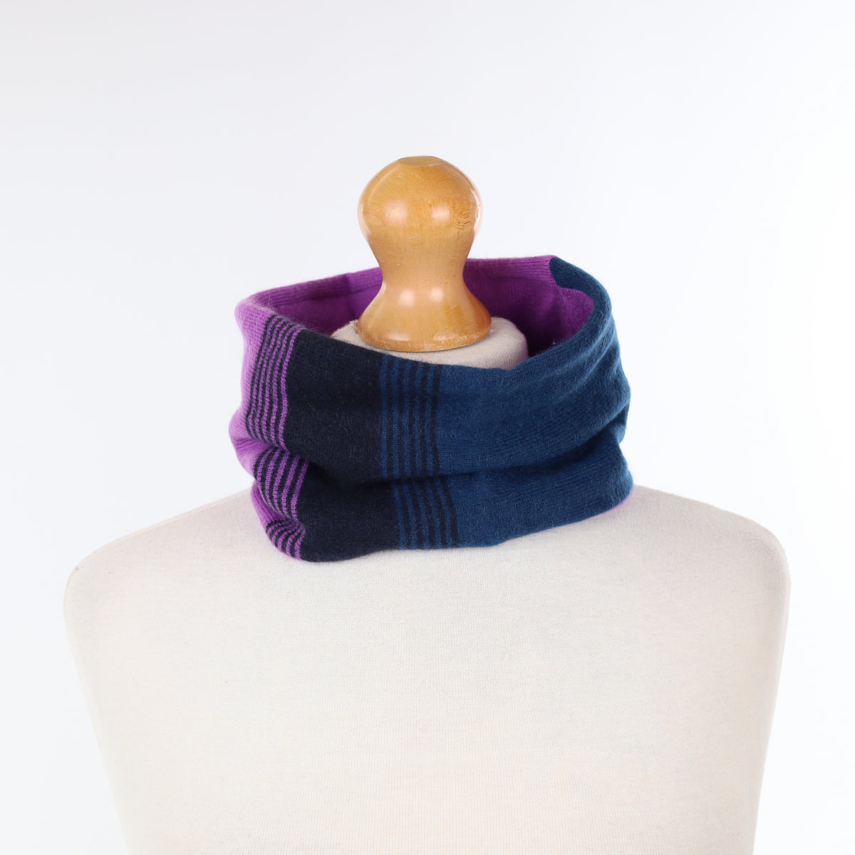 Purple Navy and Teal Patterned Neck Warmer