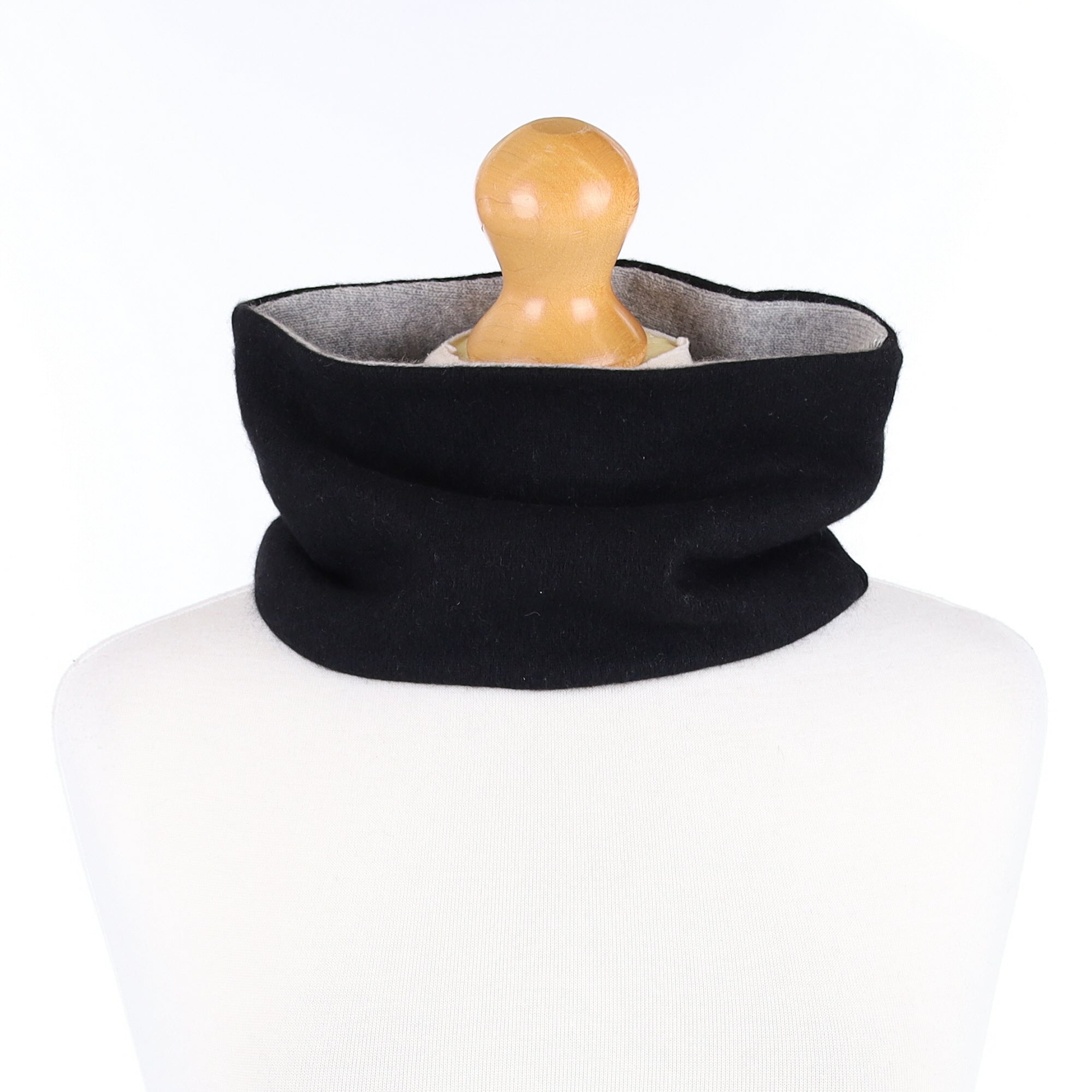 Smoke Grey and Black Neck Warmer