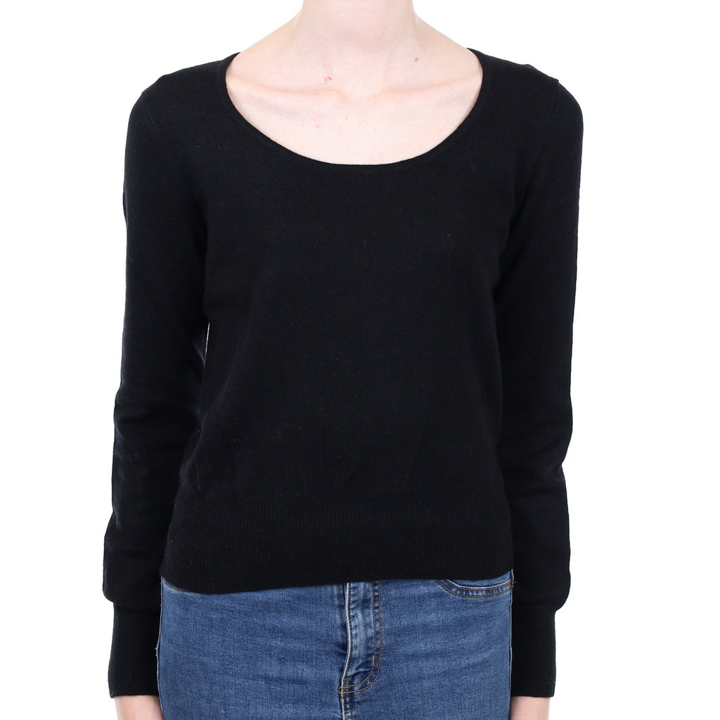 Black Cashmere Crew Neck Jumper Extra Small
