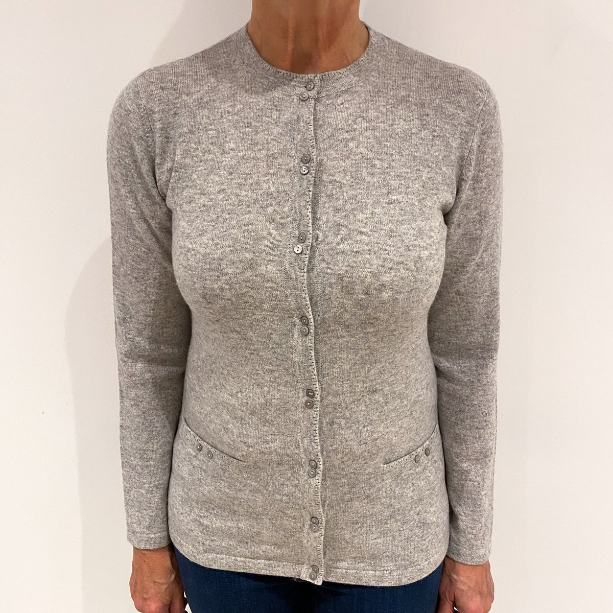 Smoke Grey Cashmere Cardigan Medium