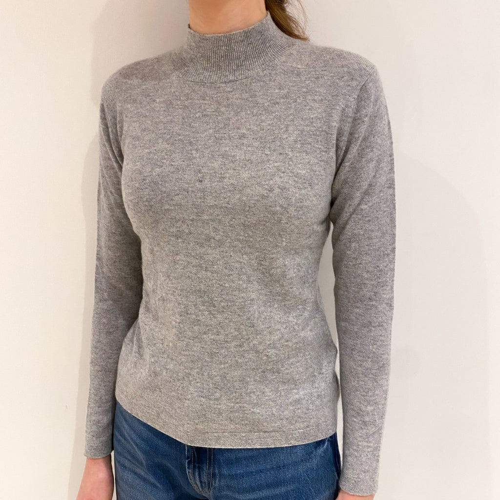 Smoke Grey Cashmere Turtle Neck Jumper Extra Small