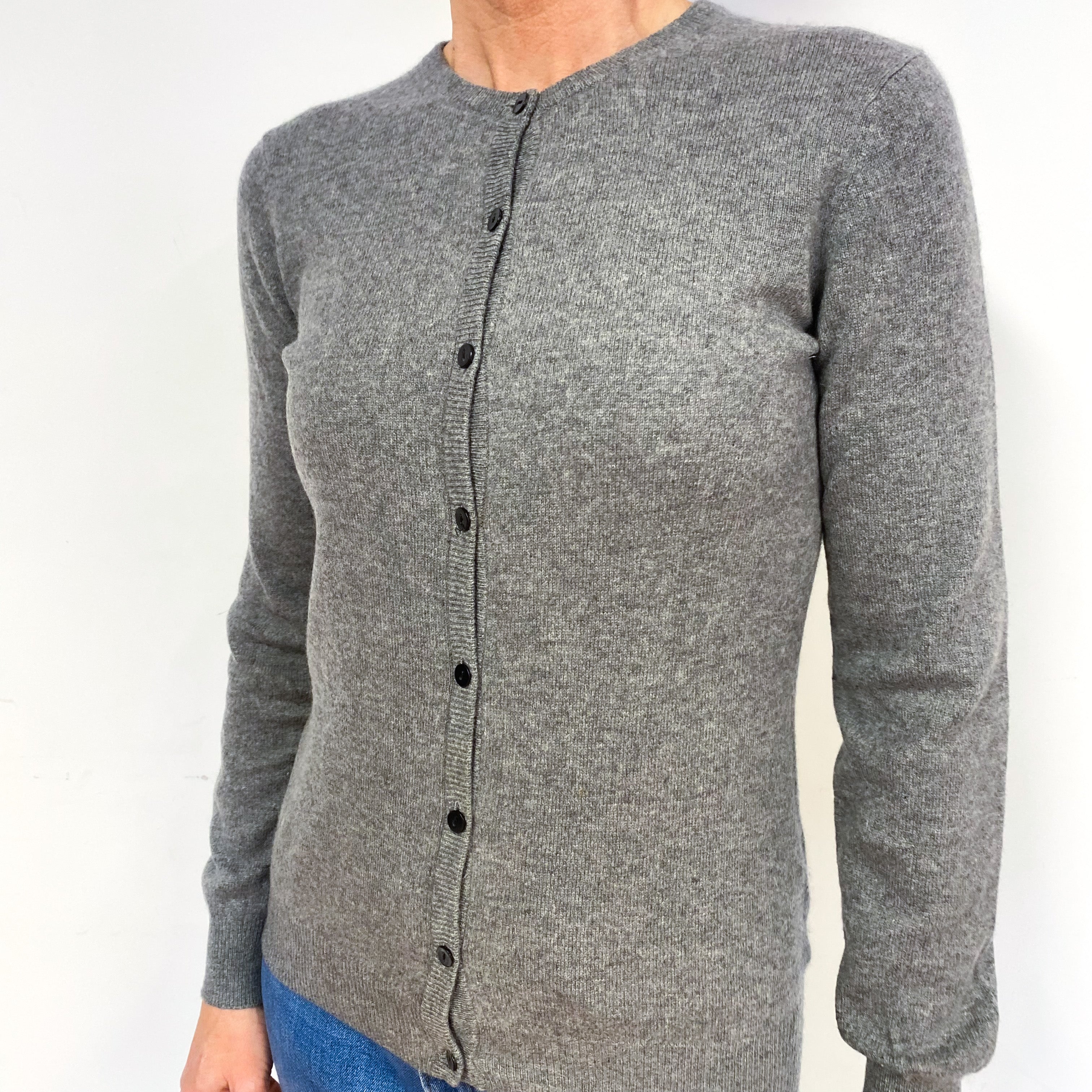 Steel Grey Cashmere Cardigan Medium