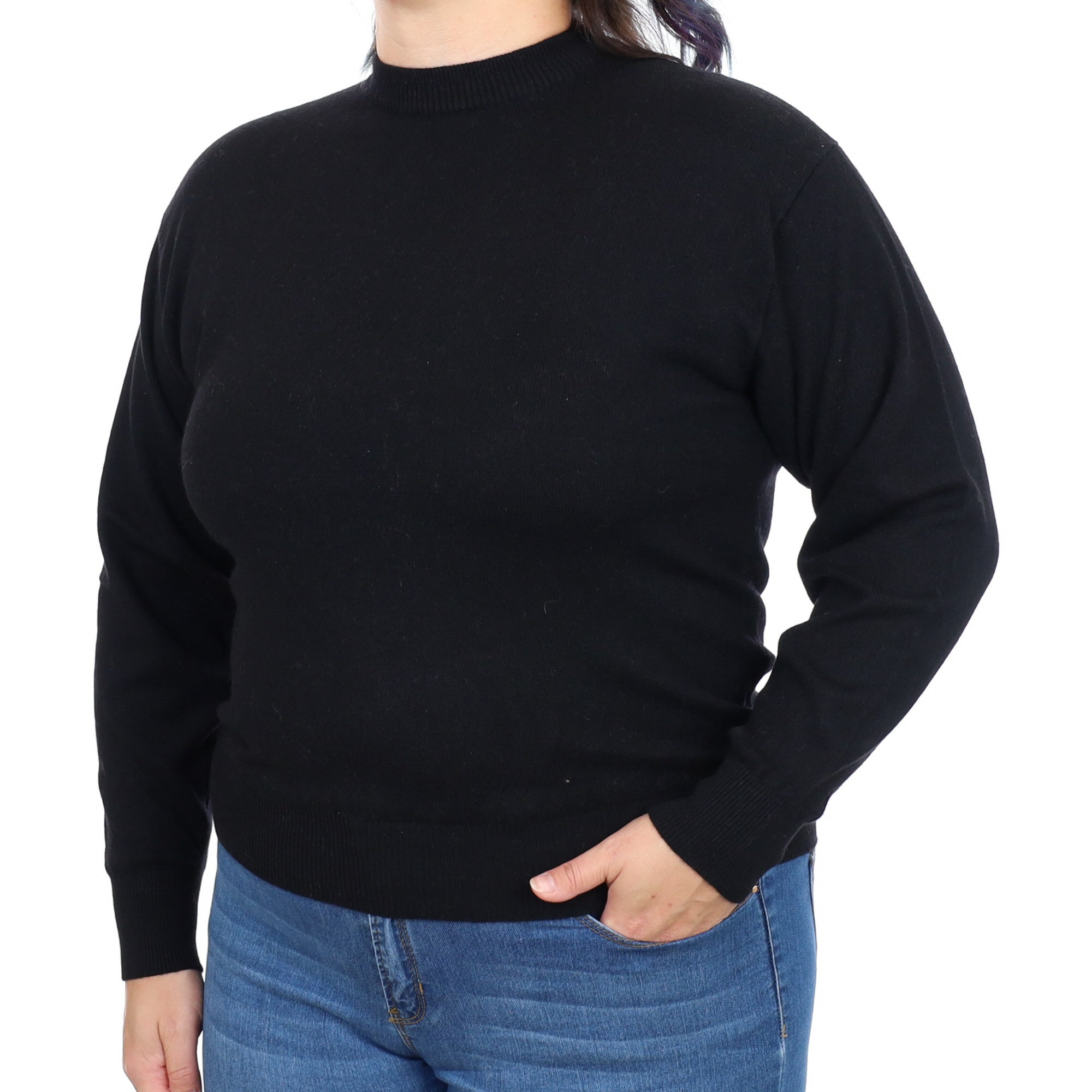 Black Cashmere Crew Neck Jumper Large