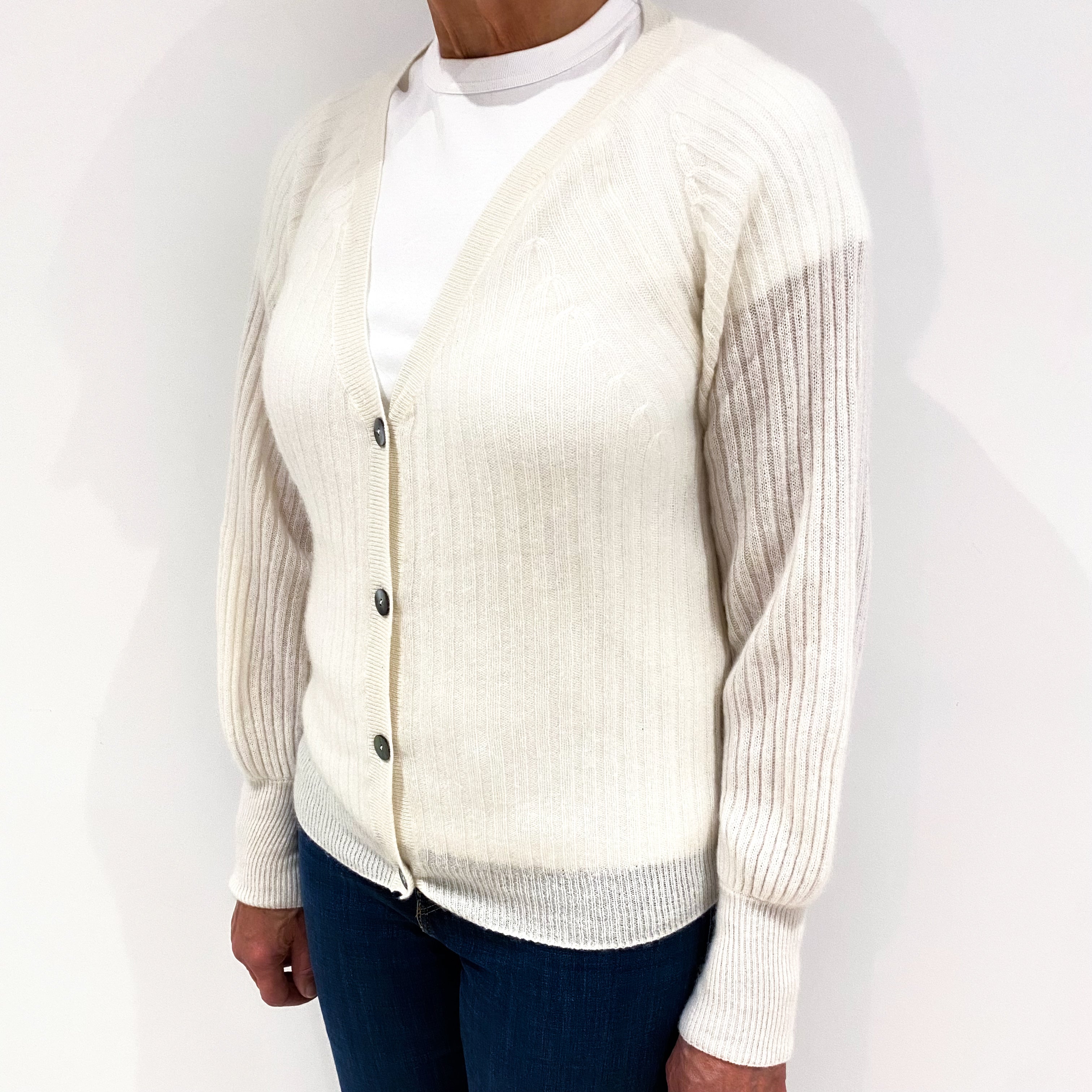 Cream Cashmere Cardigan Medium