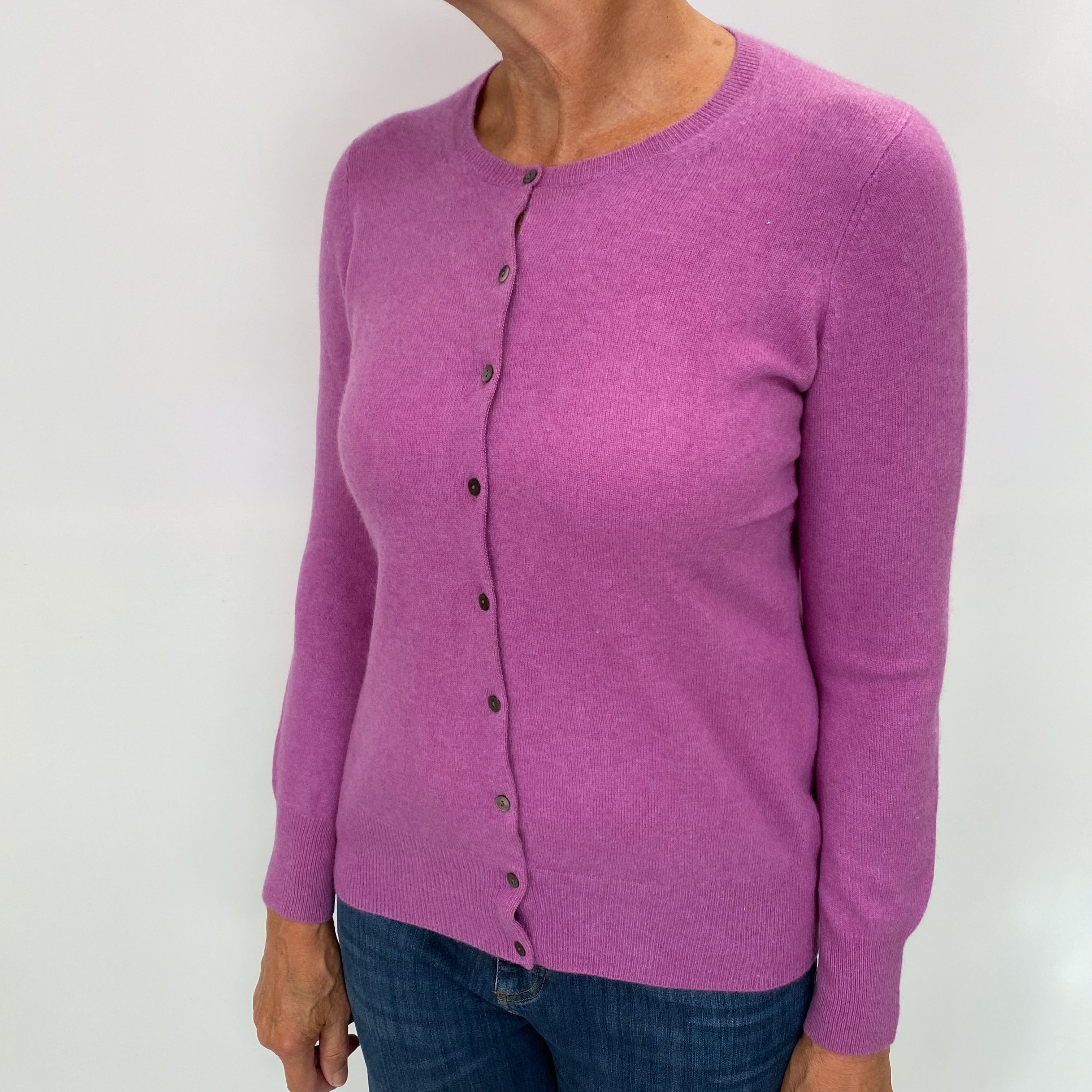 Loganberry Purple Cashmere Cardigan Medium