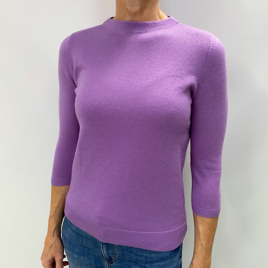 Lavender Purple Cashmere Turtle Neck Jumper Medium