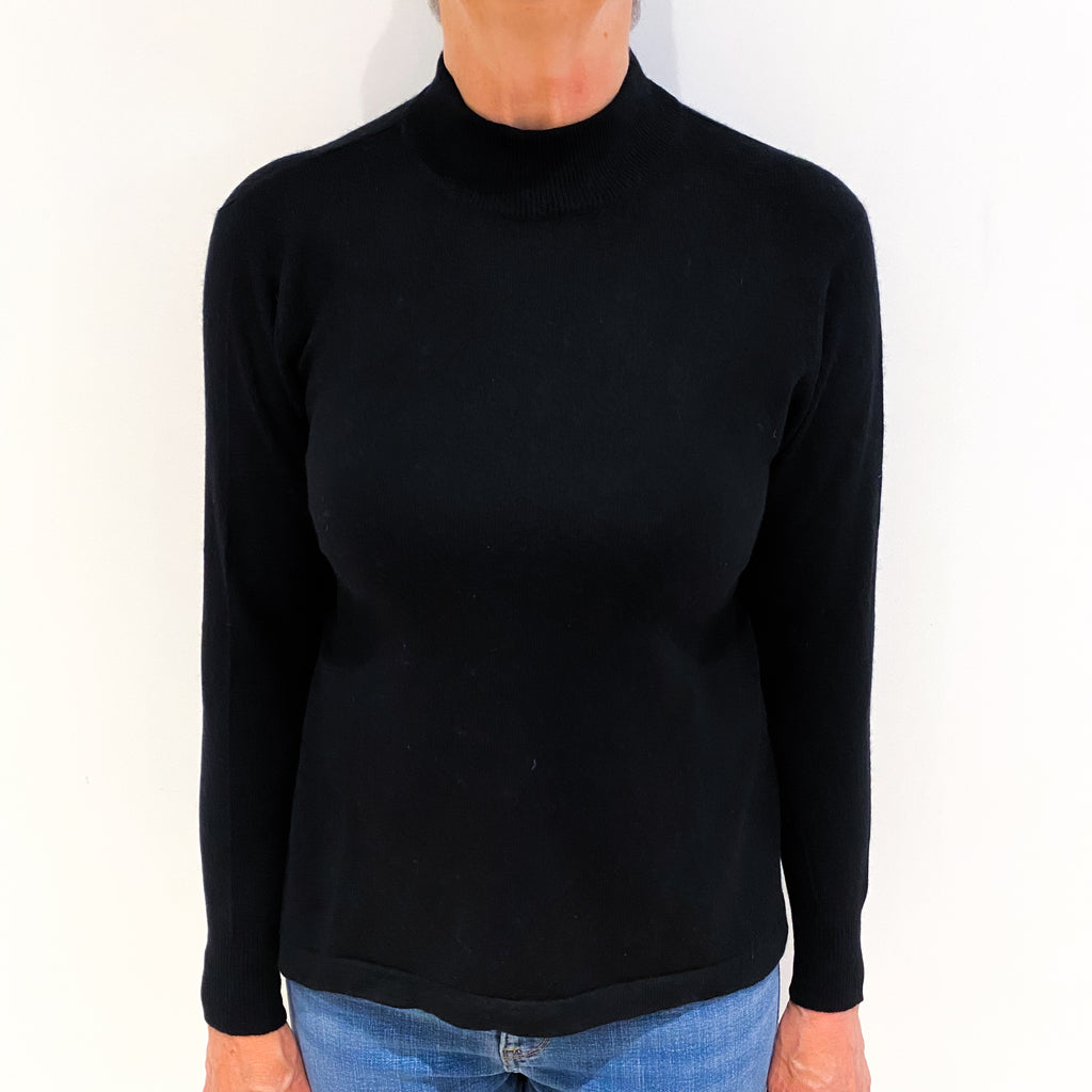 Black Cashmere Turtle Neck Jumper Medium