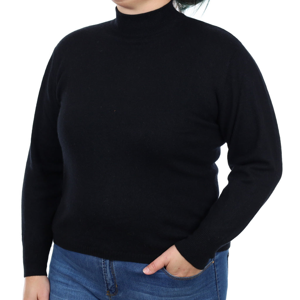 Black Cashmere Turtle Neck Jumper Large