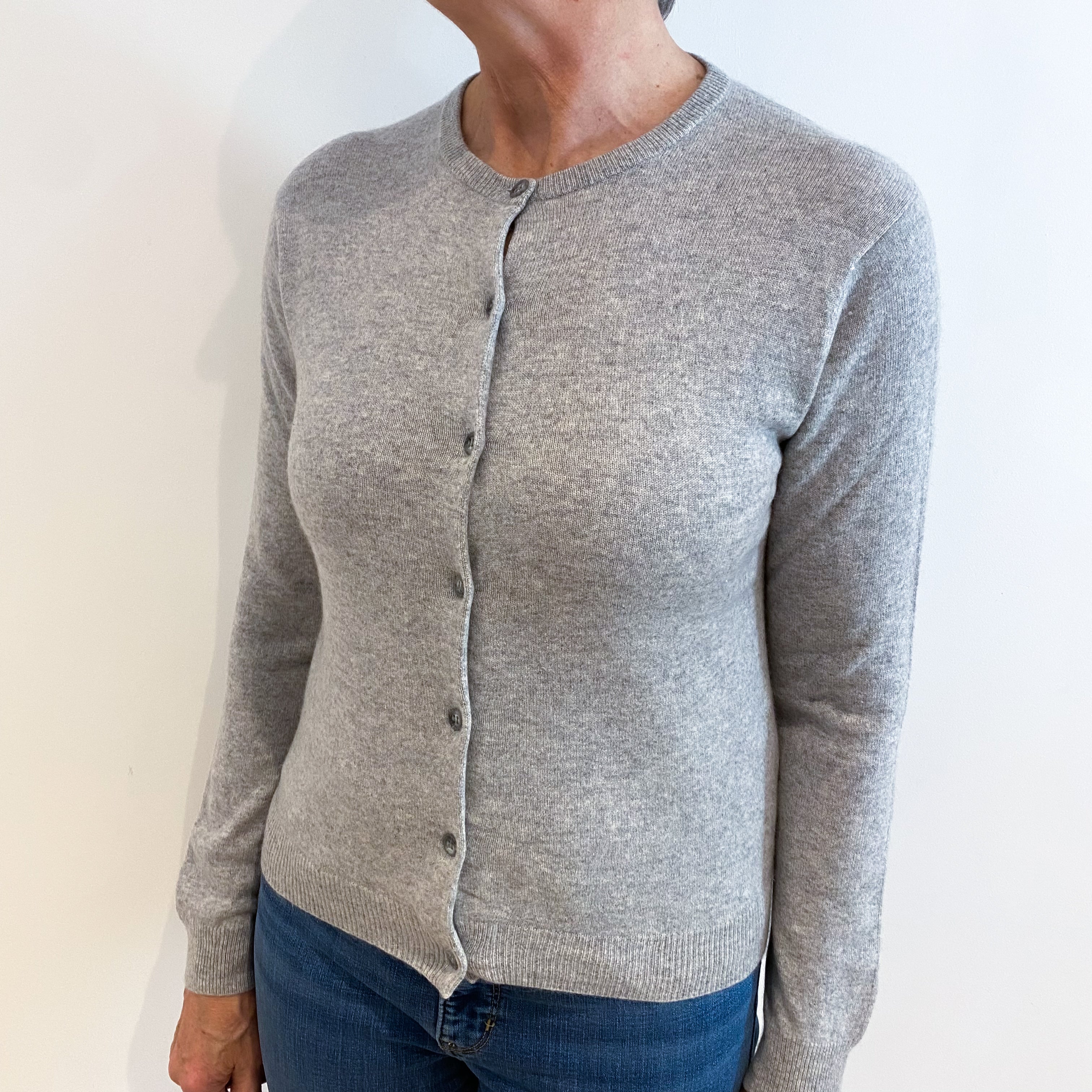 Smoke Grey Cashmere Cardigan Medium