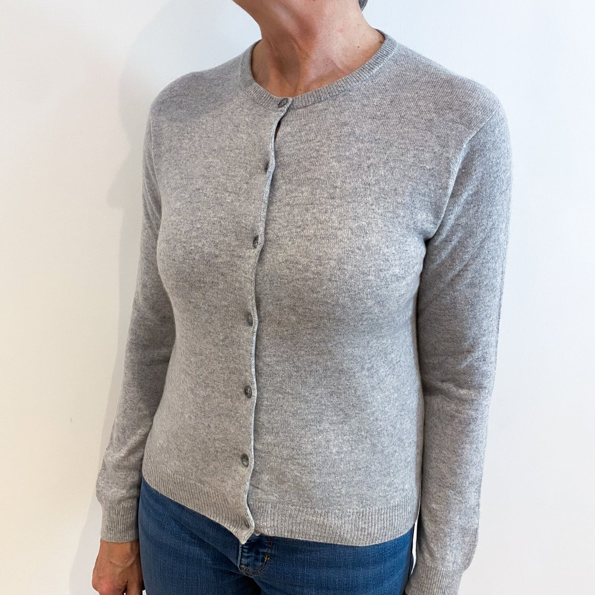 Smoke Grey Cashmere Cardigan Medium