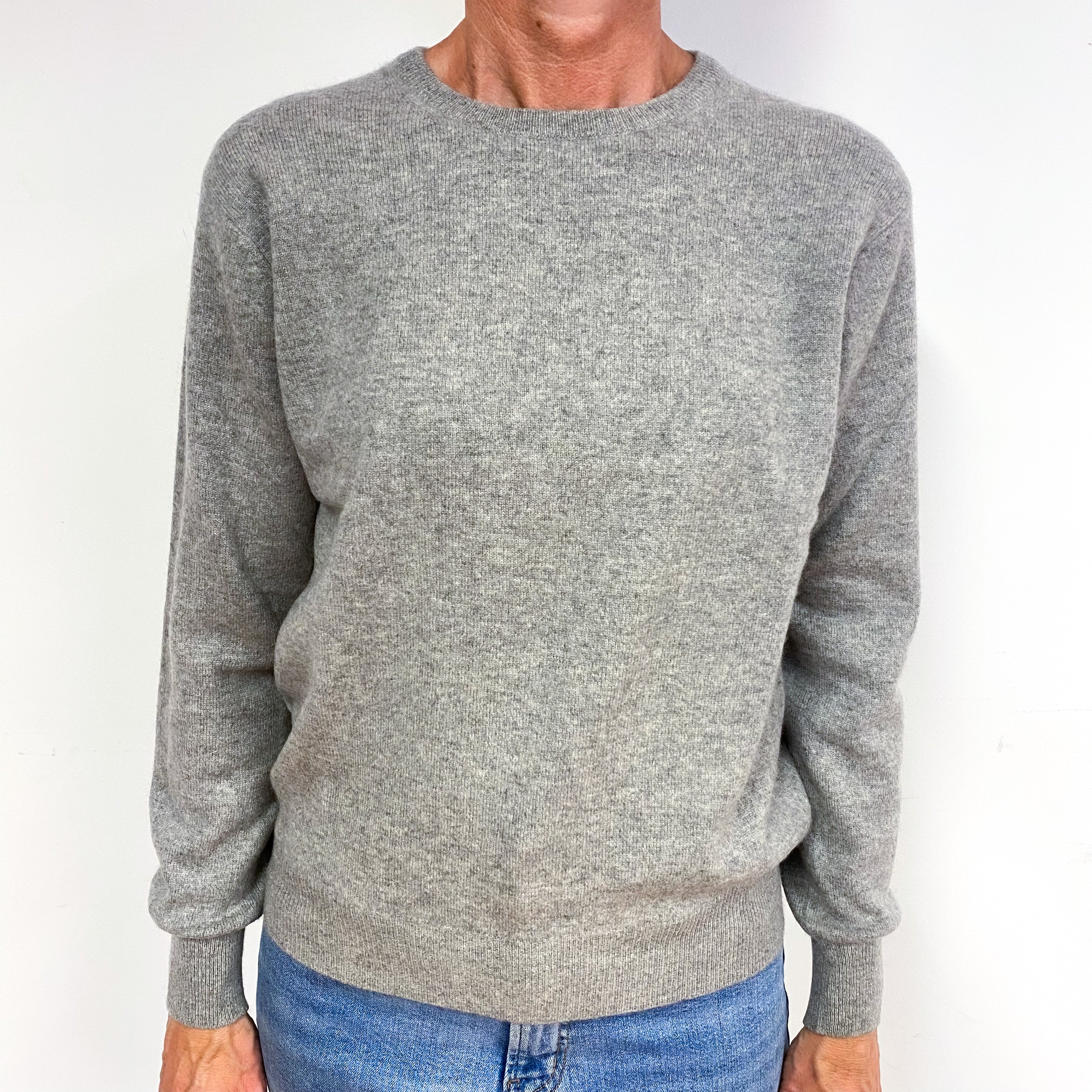 Smoke Grey Cashmere Crew Neck Jumper Medium