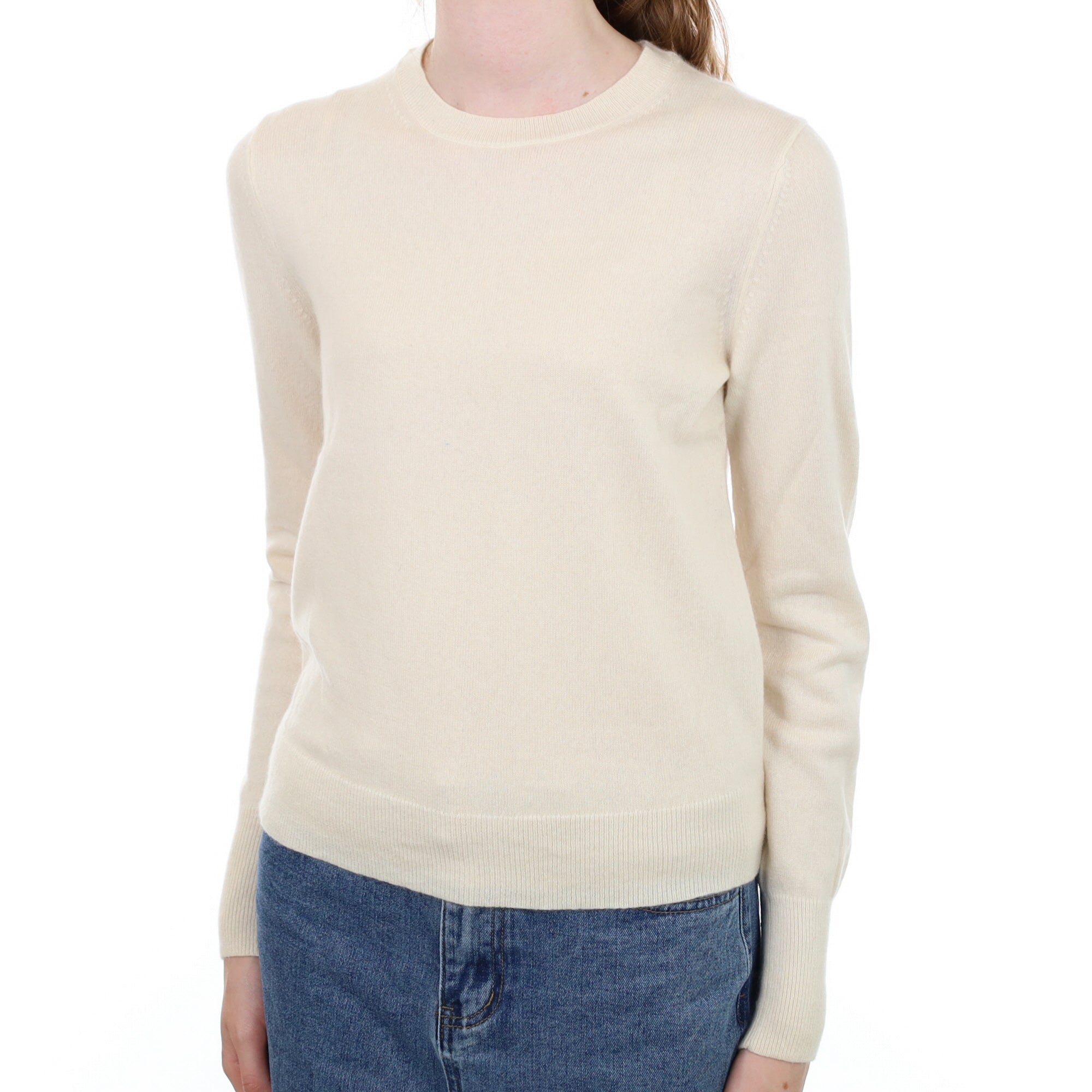 Cream Cashmere Crew Neck Jumper Extra Small