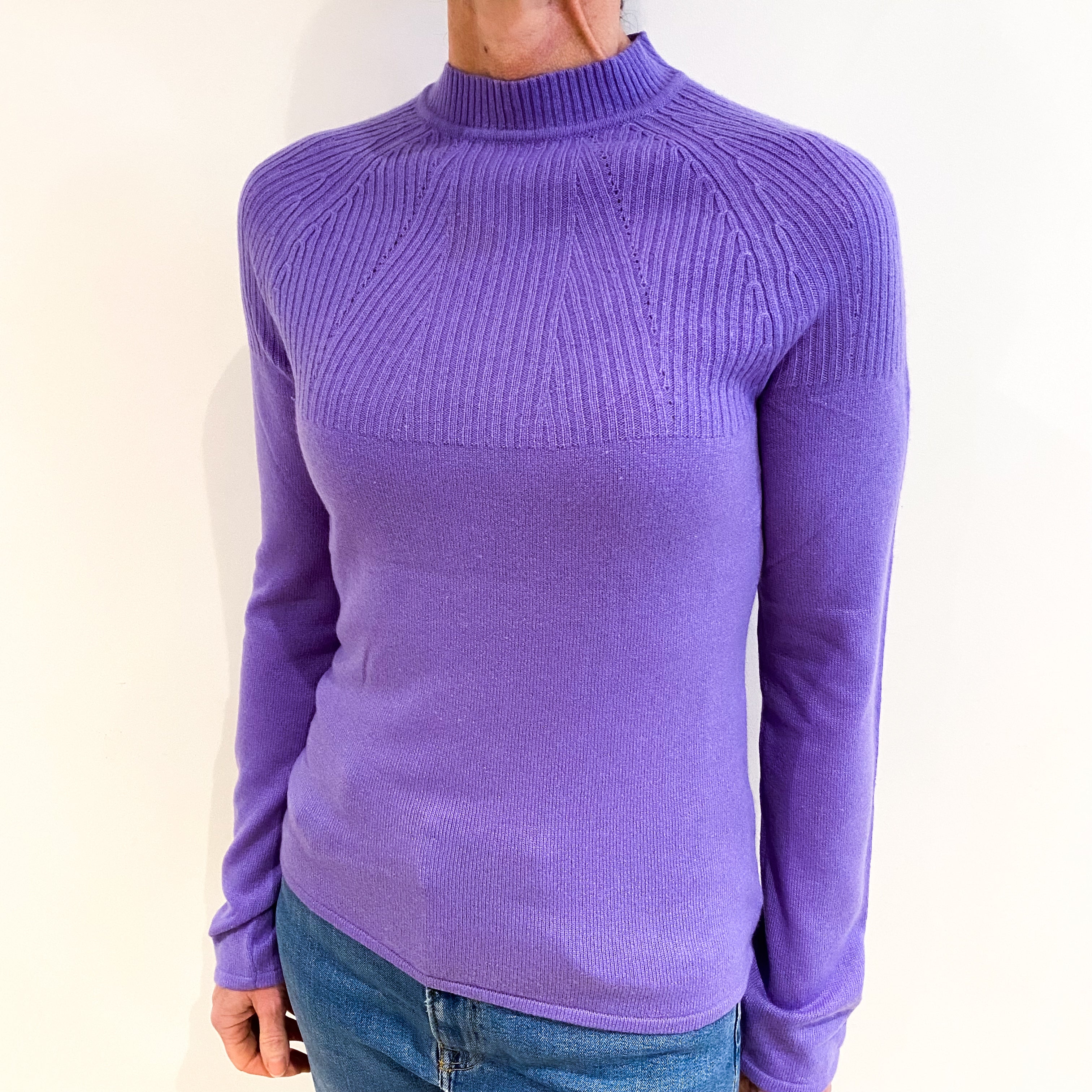 Periwinkle Purple Cashmere Turtle Neck Jumper Small