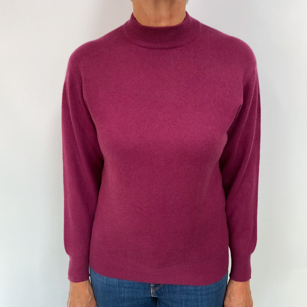 Fig Purple Cashmere Turtle Neck Jumper Medium