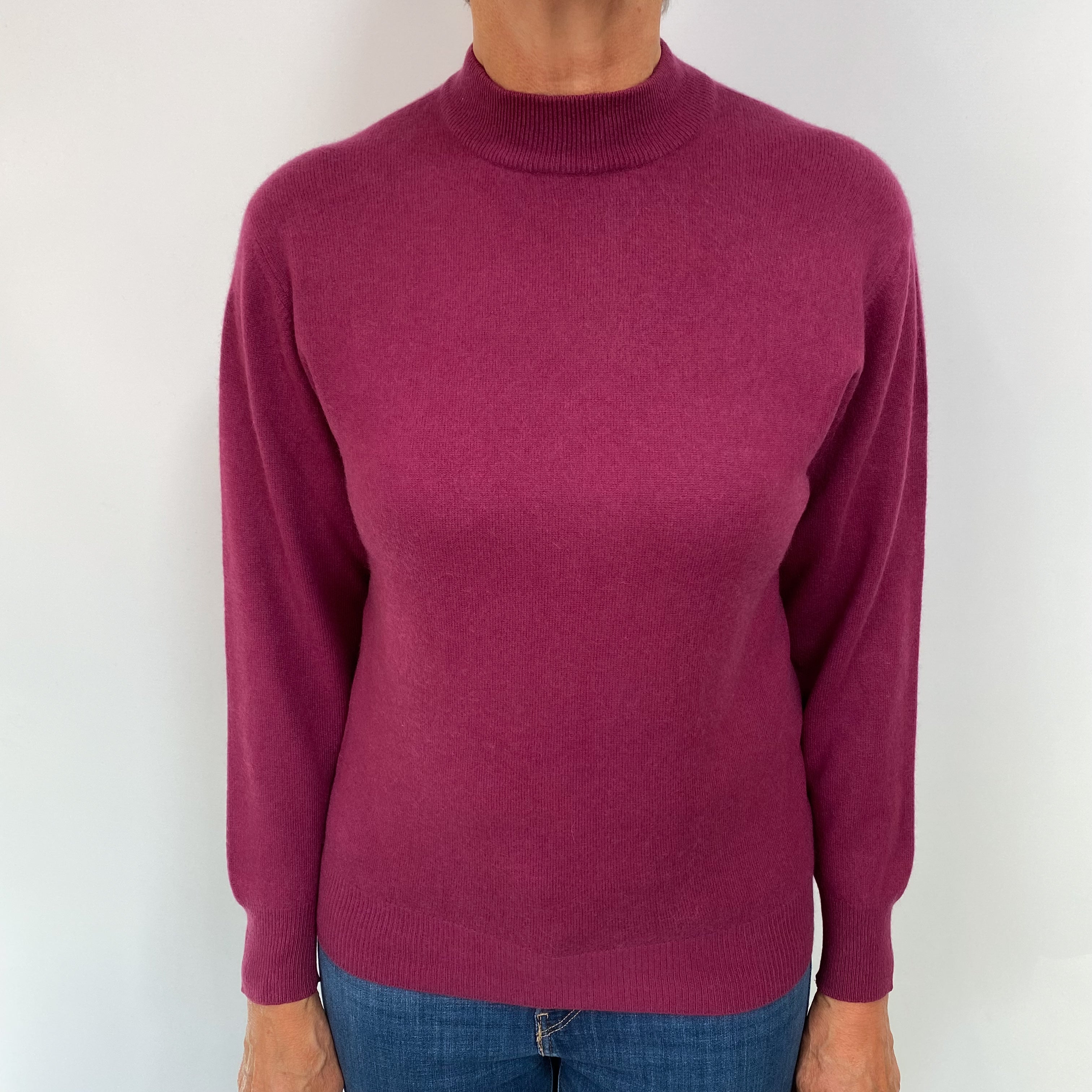 Fig Purple Cashmere Turtle Neck Jumper Medium