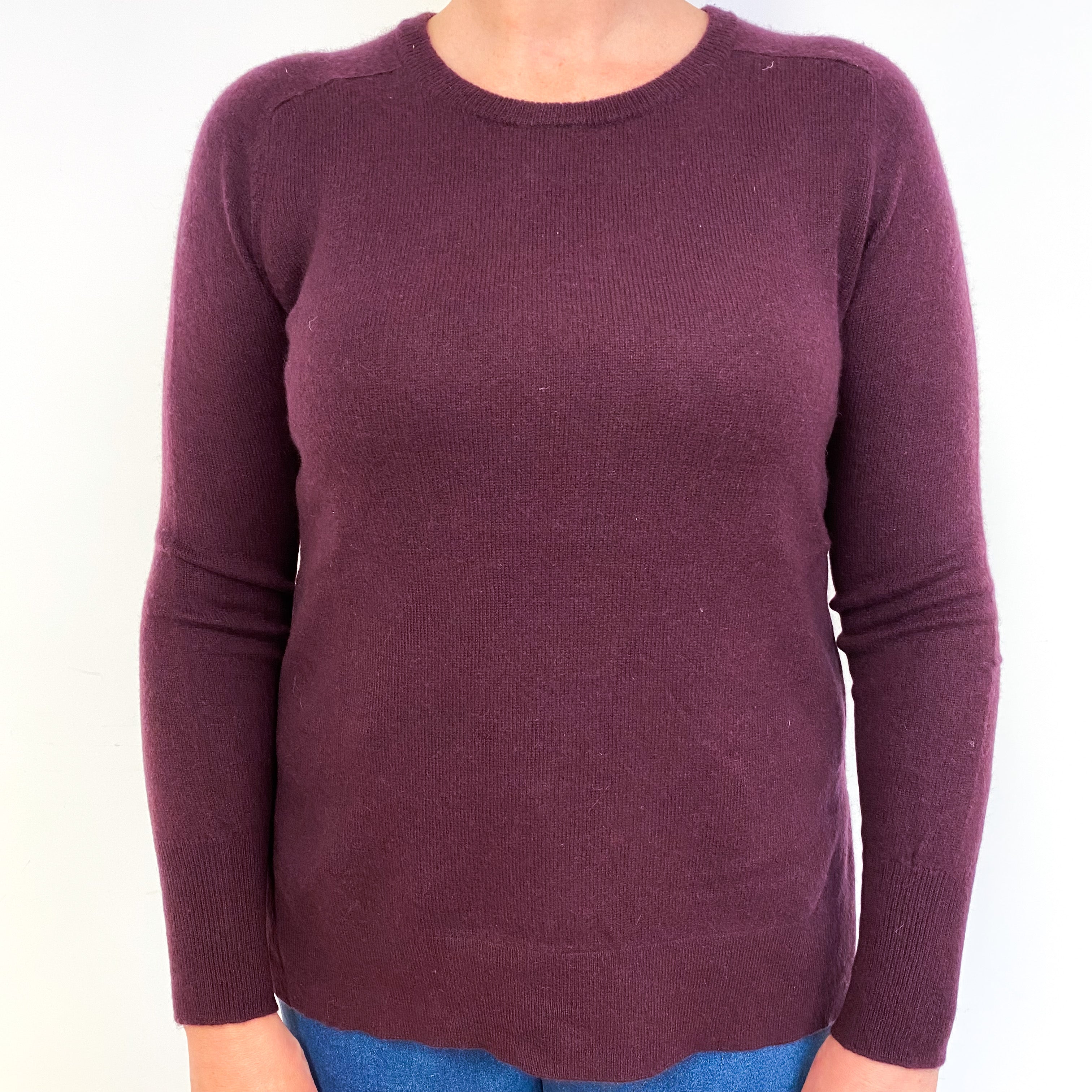 Mulberry Purple Cashmere Crew Neck Jumper Large
