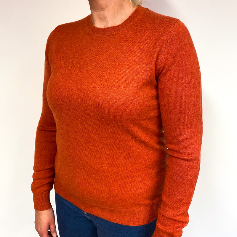 Paprika Orange Cashmere Crew Neck Jumper Large