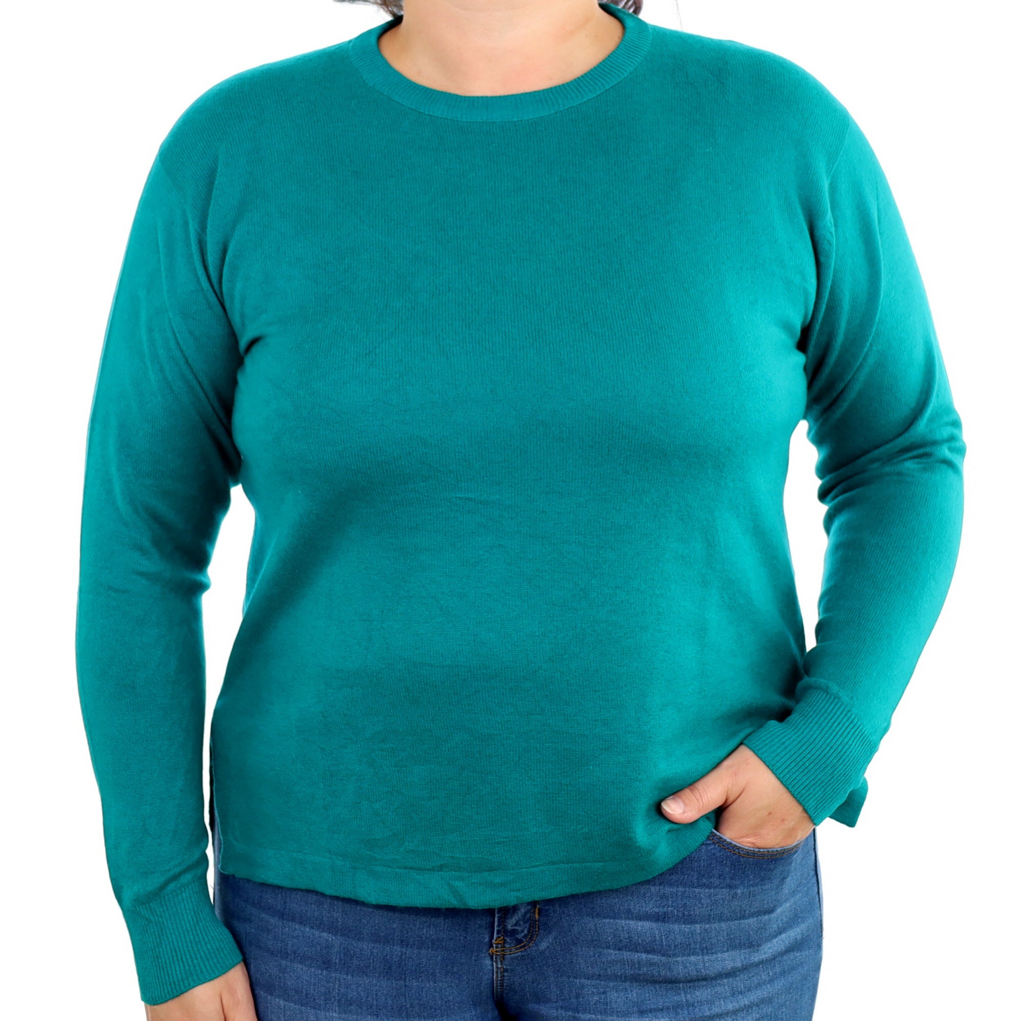 Lincoln Green Cashmere Crew Neck Jumper Large