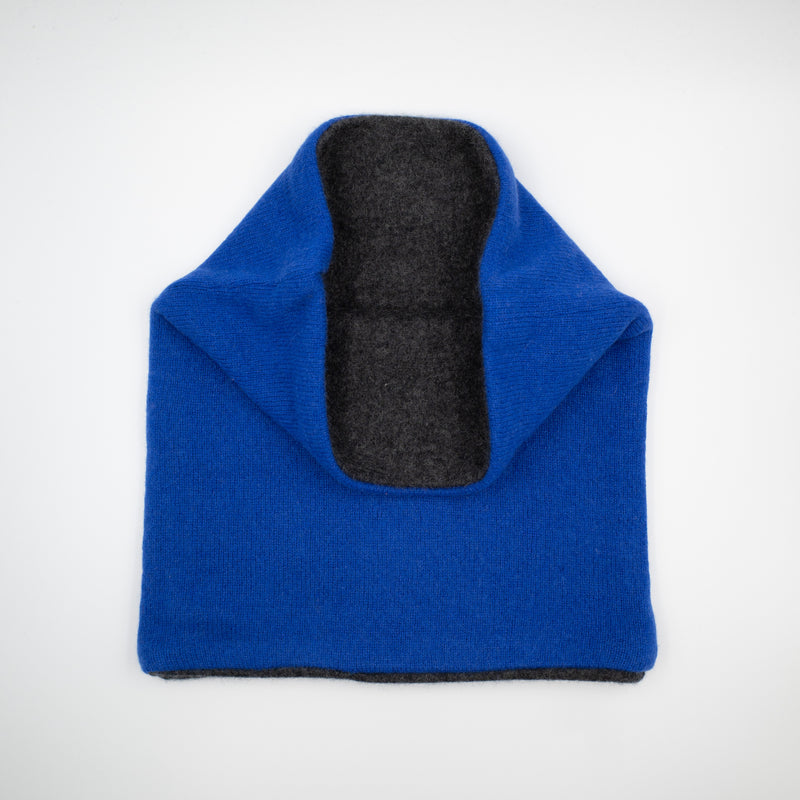 Royal Blue and Charcoal Luxury Double Layered Snood