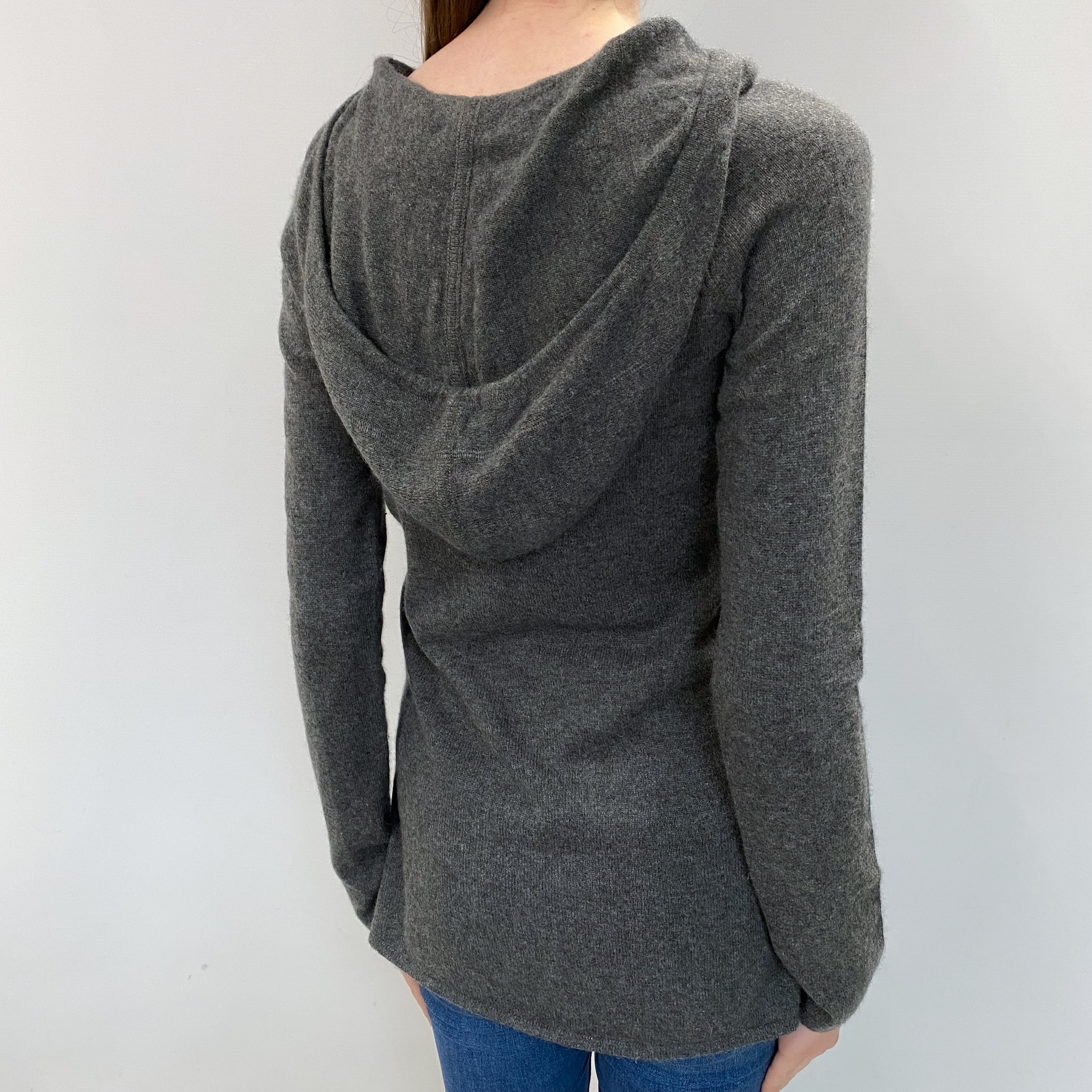 Slate Grey Cashmere Hoodie Extra Small