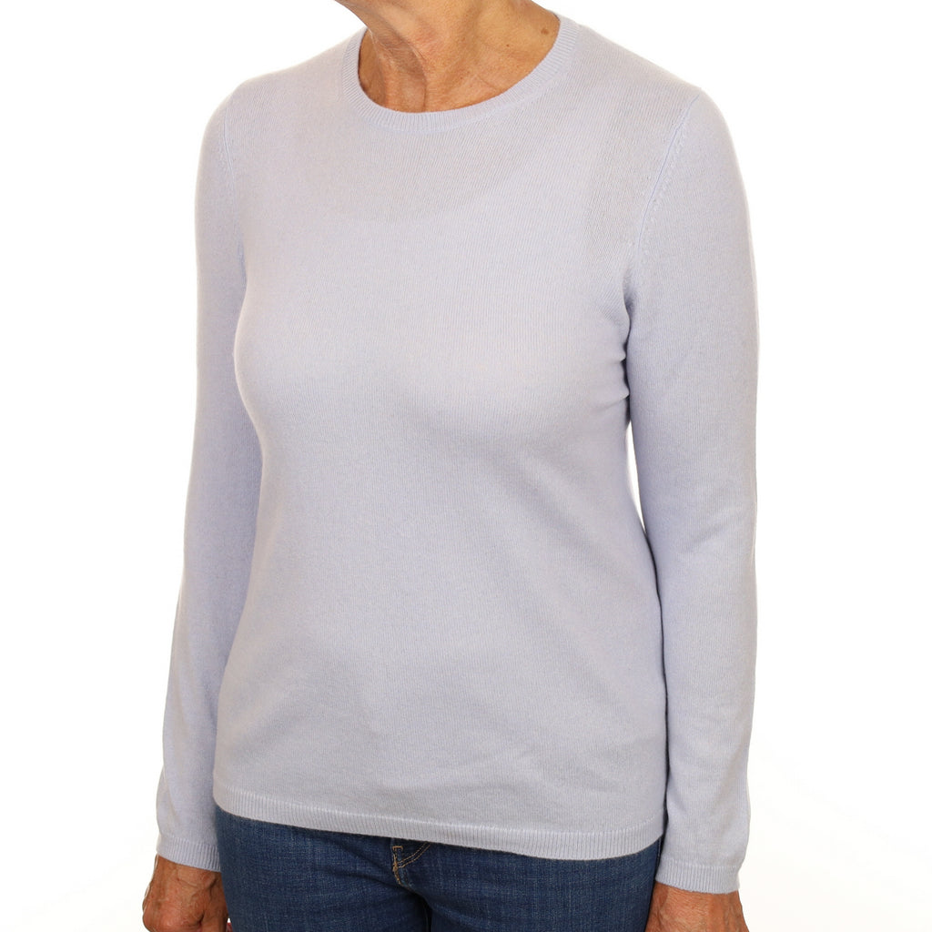 Powder Blue Cashmere Crew Neck Jumper Small