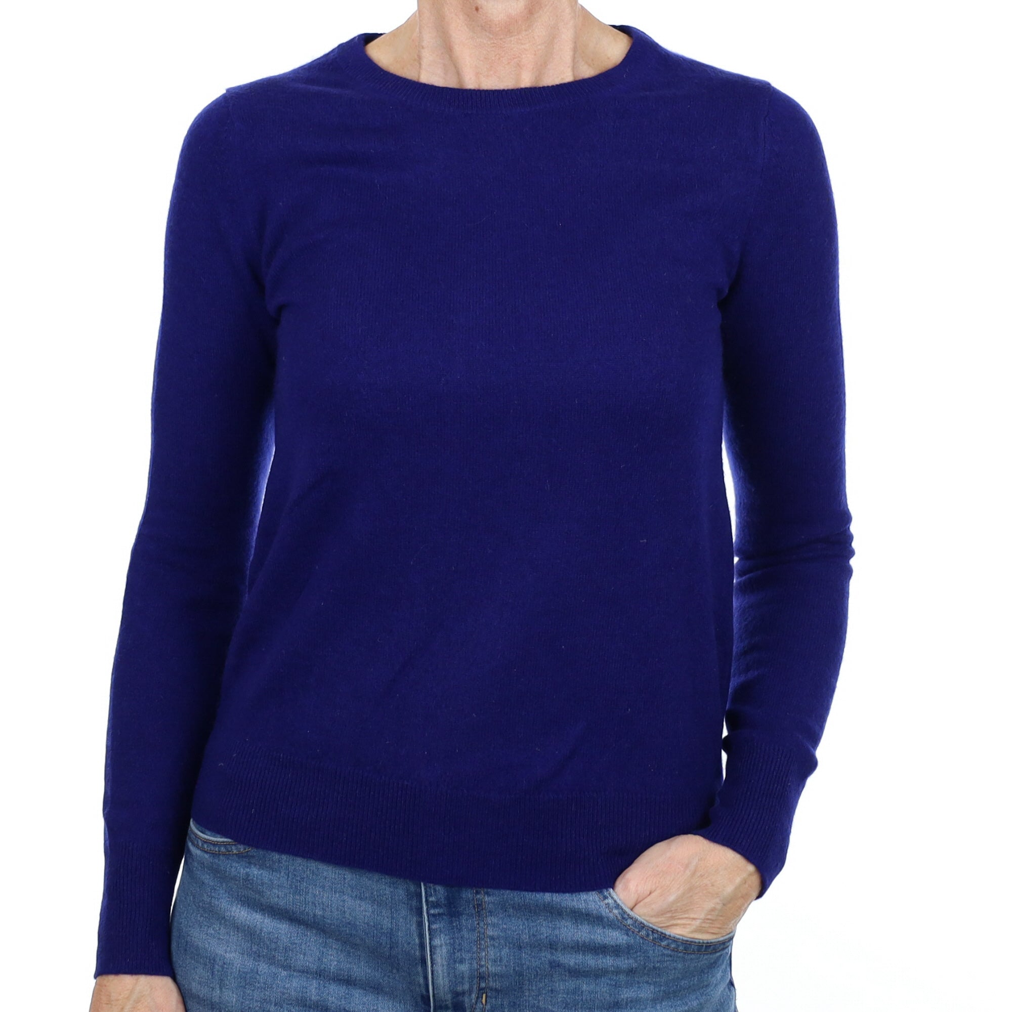 Indigo Blue Cashmere Crew Neck Jumper Small