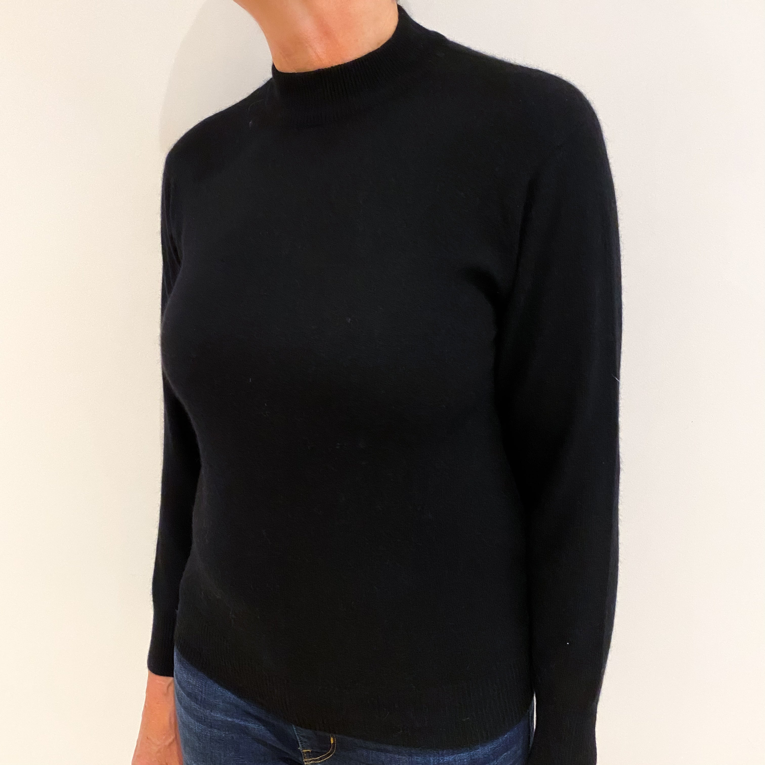 Black Cashmere Turtle Neck Jumper Medium