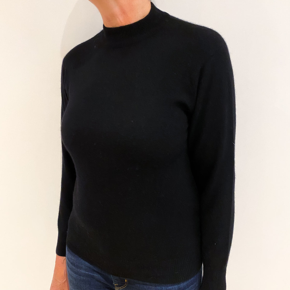 Black Cashmere Turtle Neck Jumper Medium