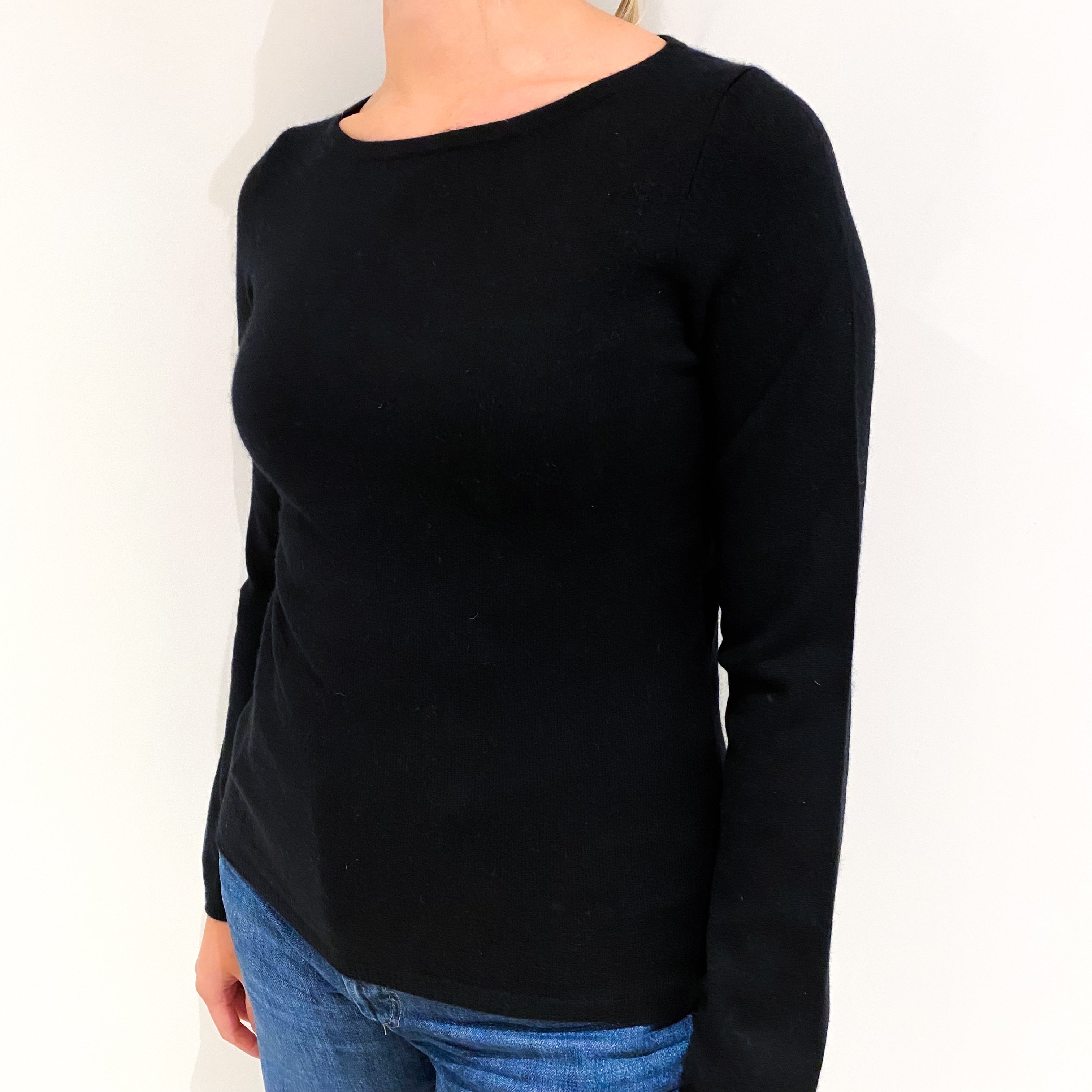 Black Cashmere Crew Neck Jumper Small