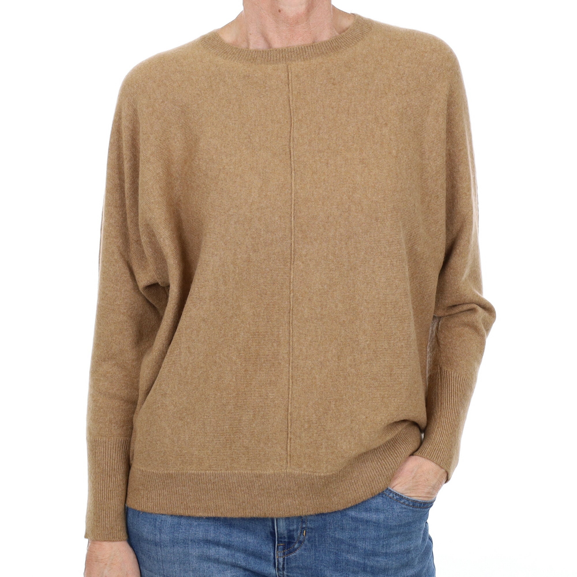 Butter scotch beige Cashmere Crew Neck Jumper Small