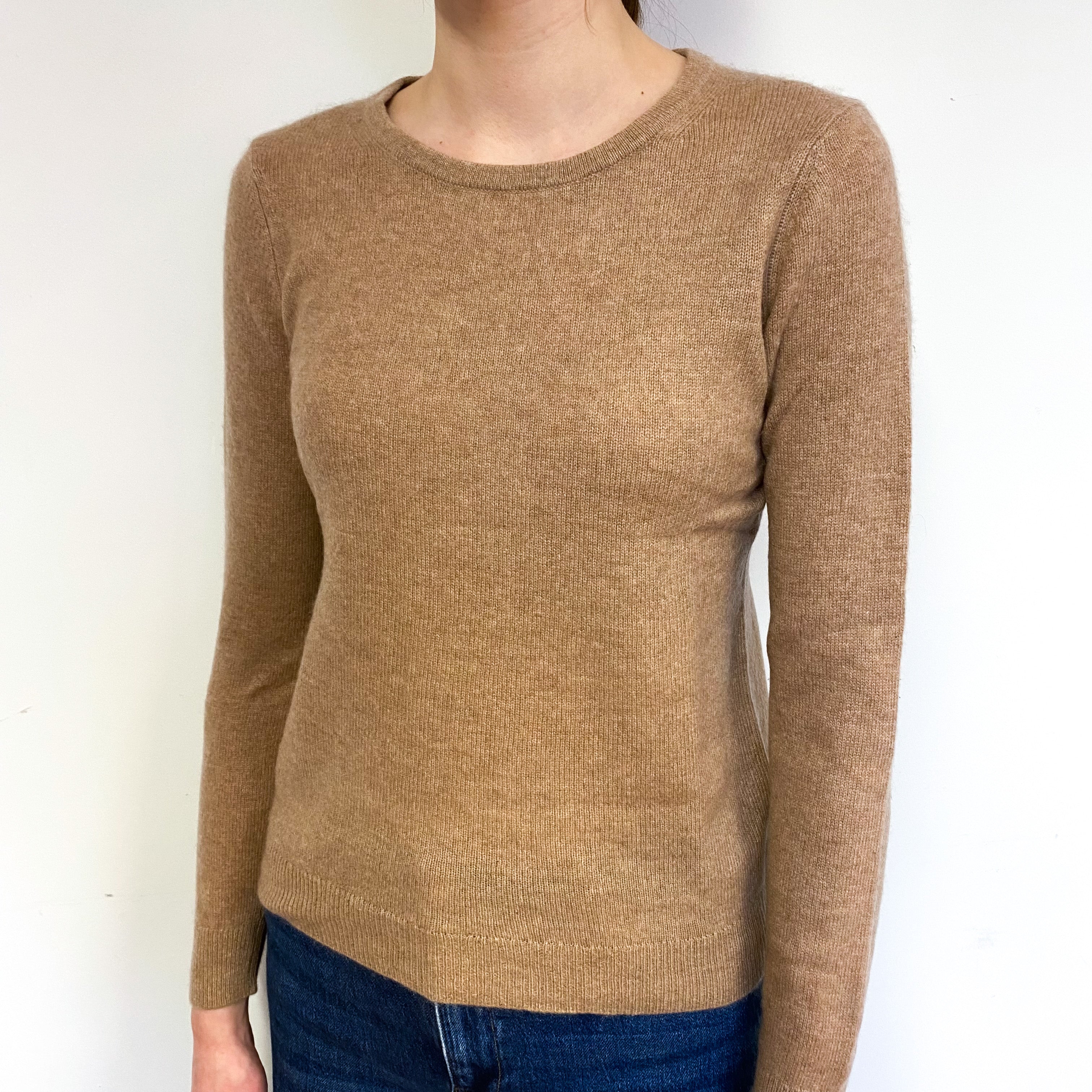 Butterscotch Brown Cashmere Crew Neck Jumper Extra Small