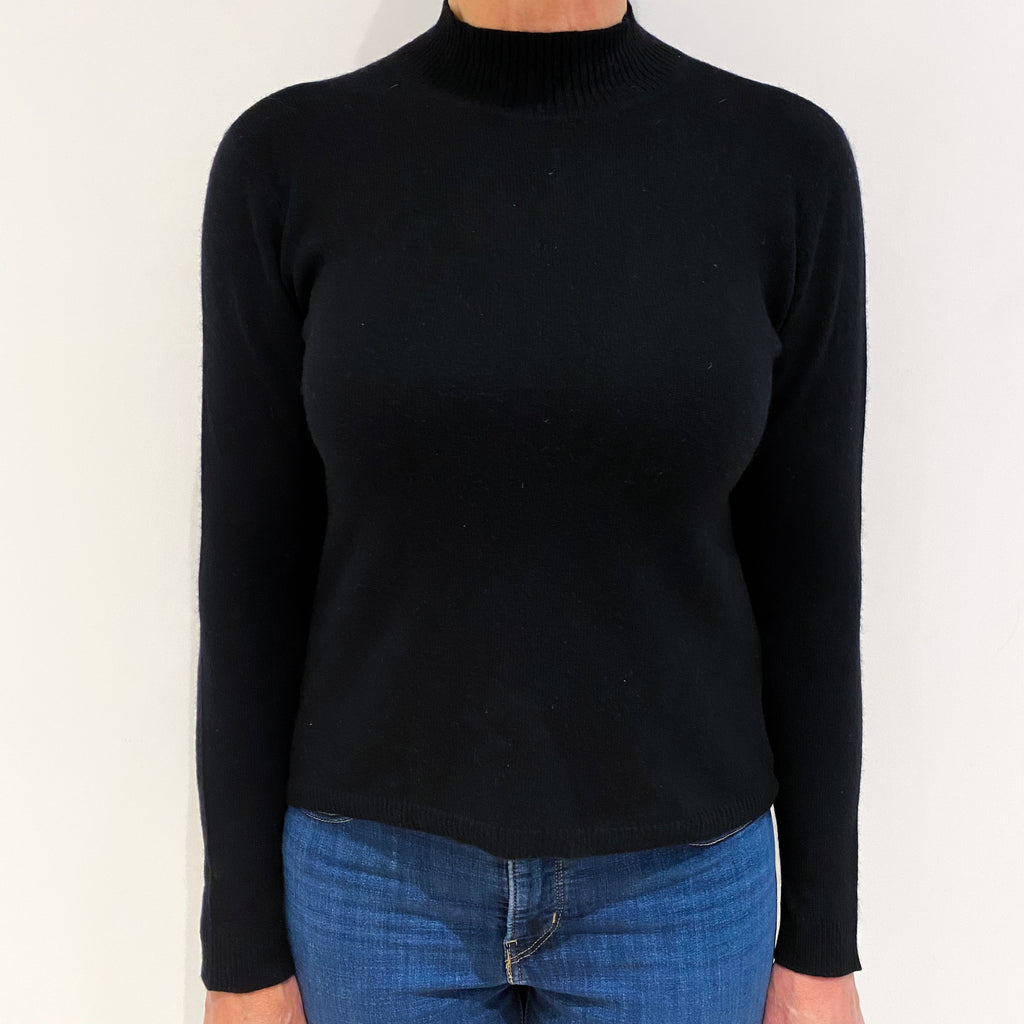Black Cashmere Turtle Neck Jumper Medium