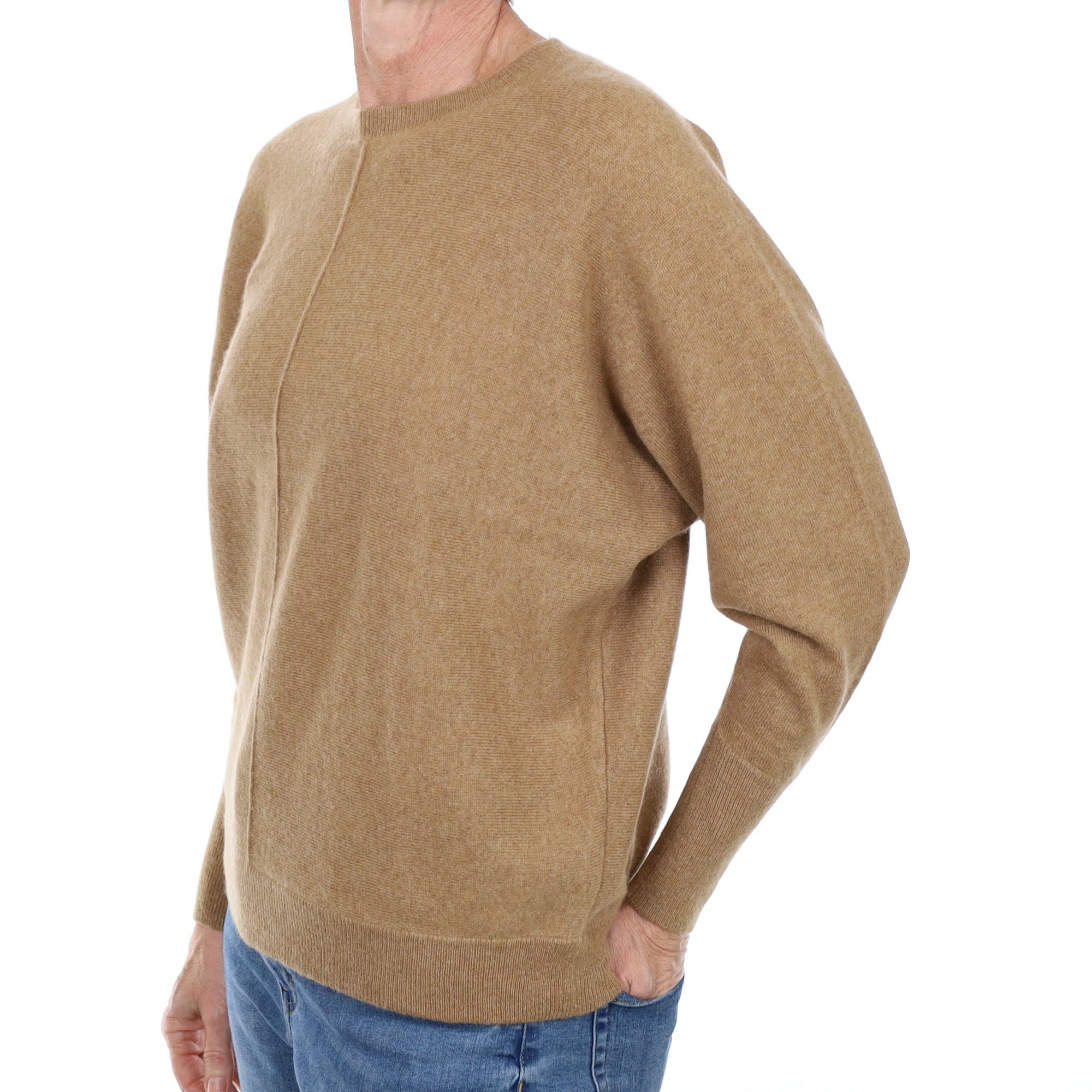 Butter scotch beige Cashmere Crew Neck Jumper Small