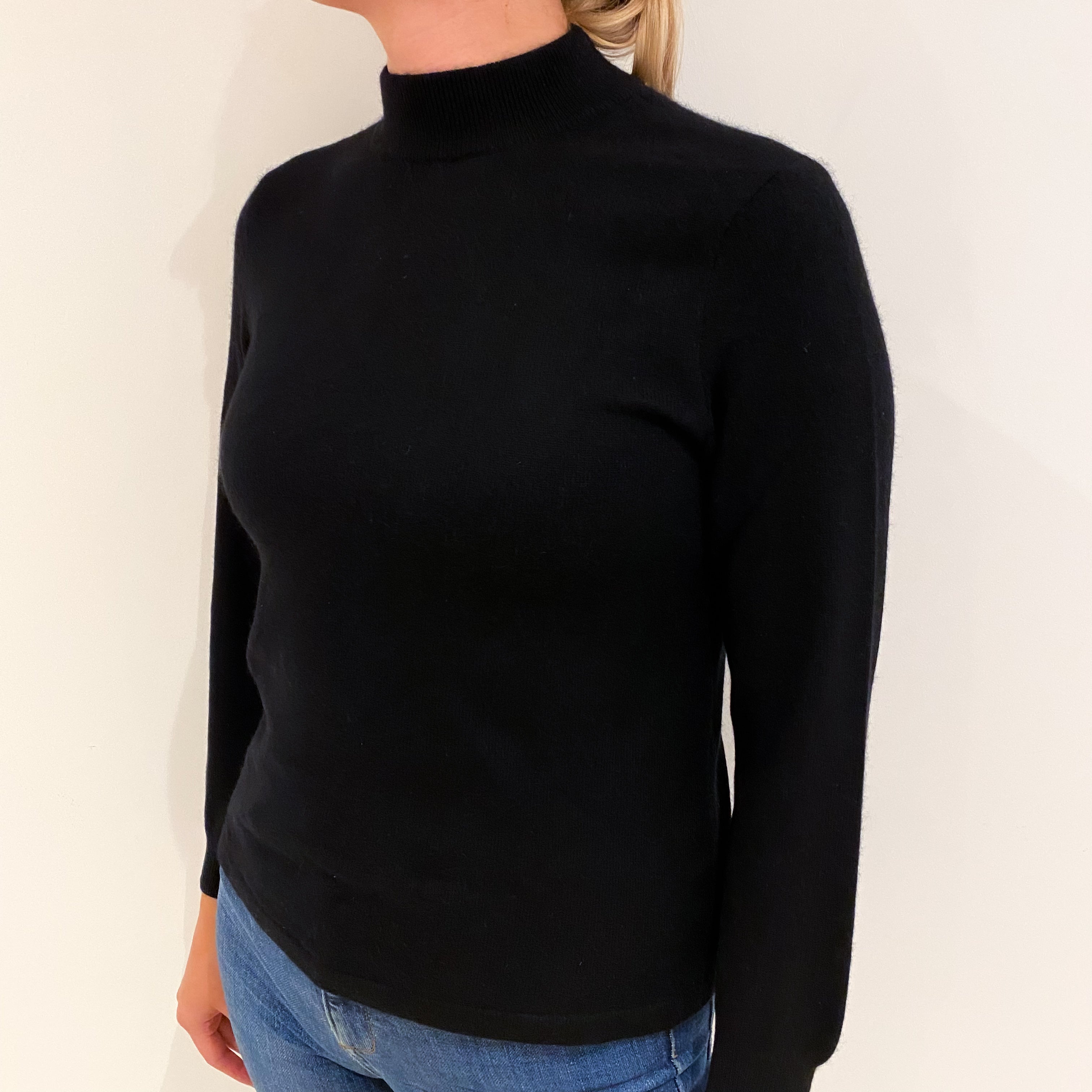 Black Cashmere Turtle Neck Jumper Small