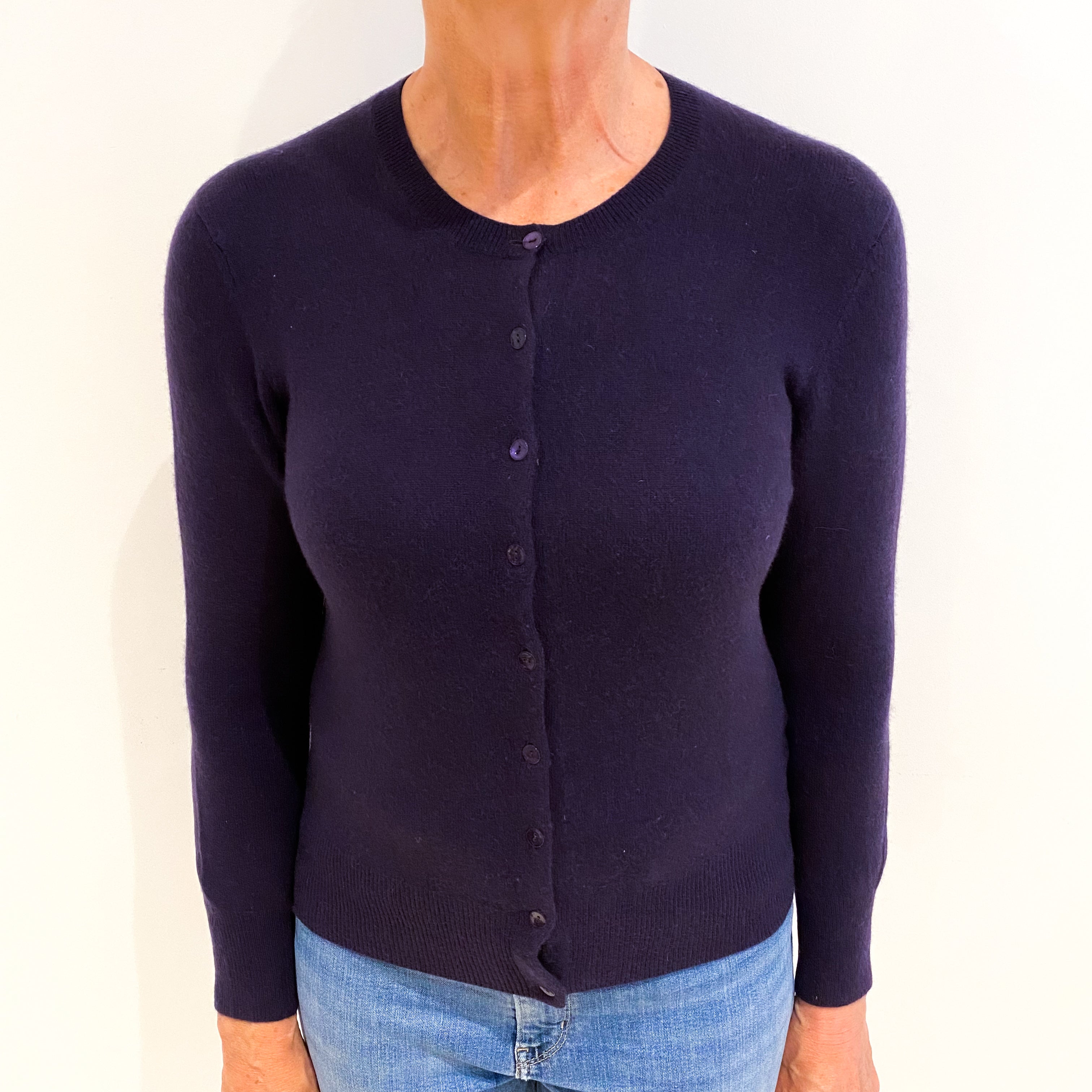 Grape Purple Cashmere Cardigan Medium
