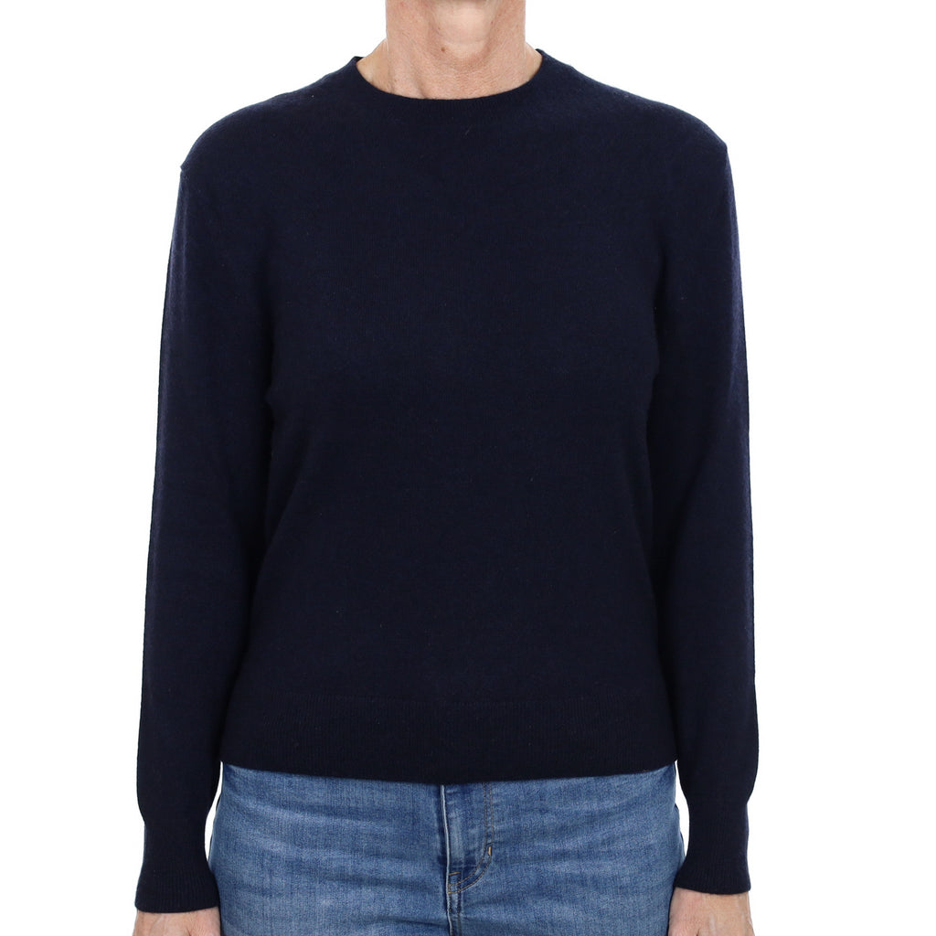 Navy Blue Cashmere Crew Neck Jumper Small