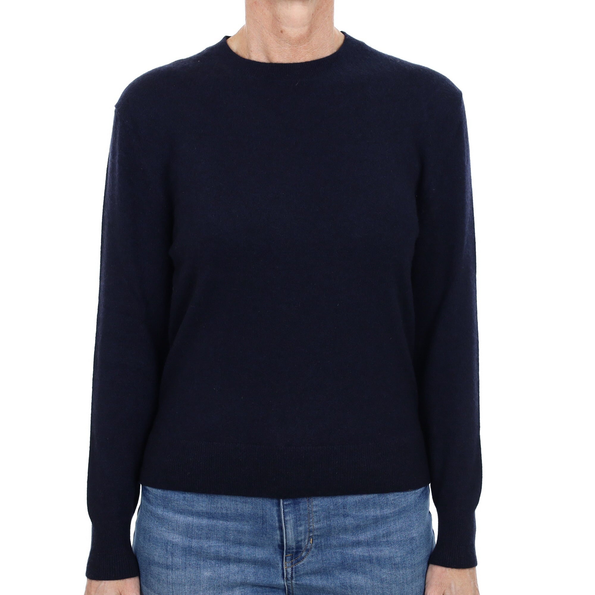 Navy Blue Cashmere Crew Neck Jumper Small