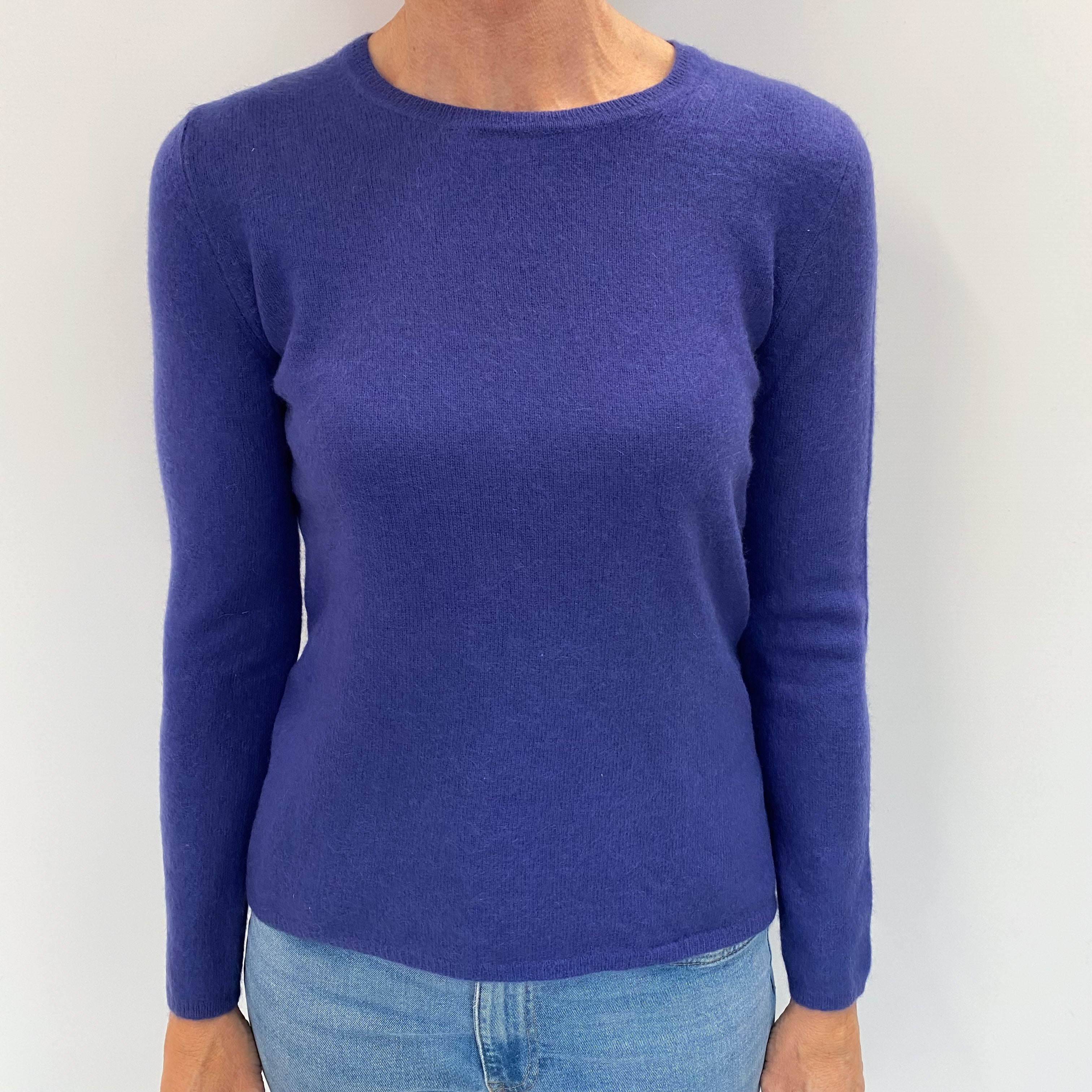 Indigo Blue Cashmere Crew Neck Jumper Small