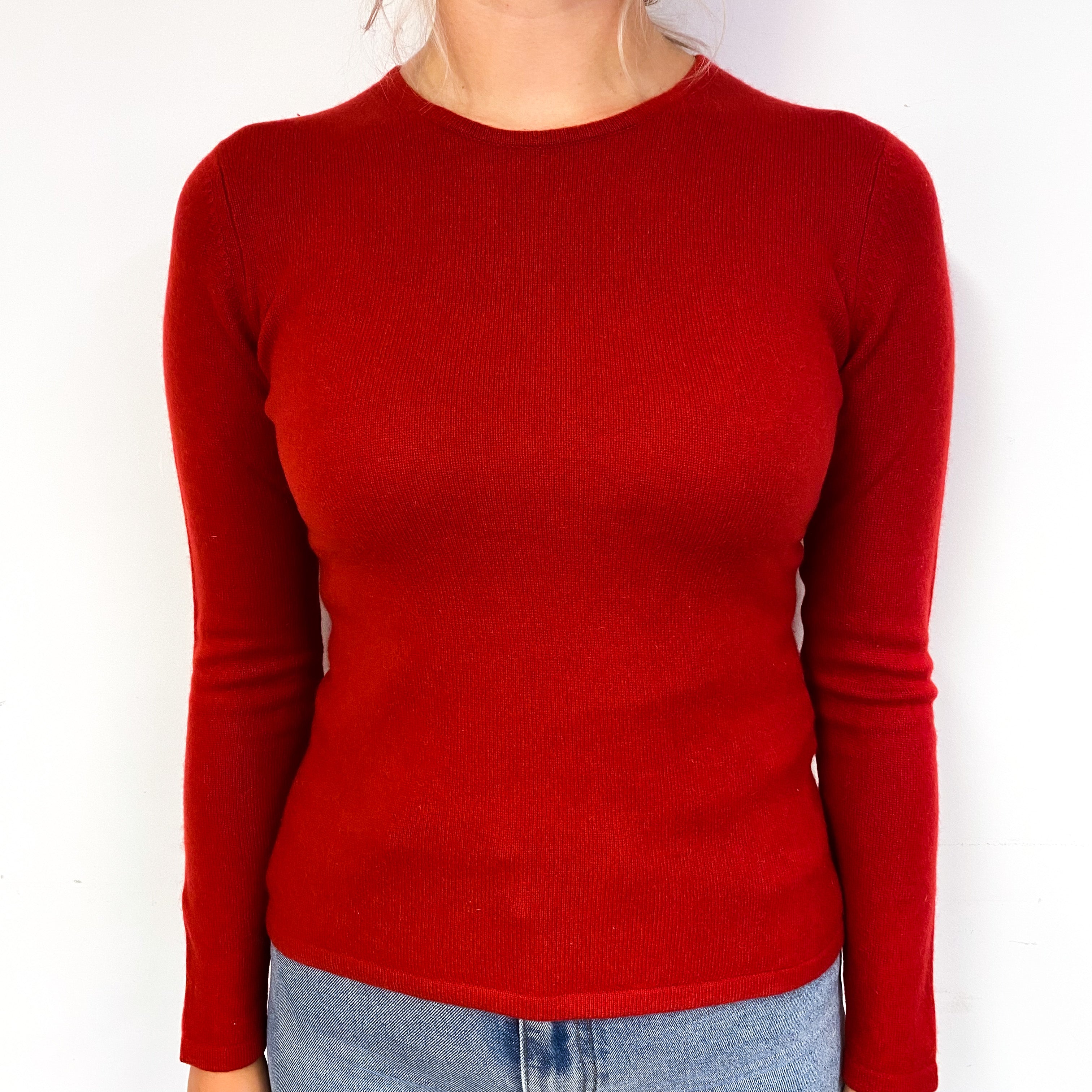 Scarlett Red Cashmere Crew Neck Jumper Small/Petite